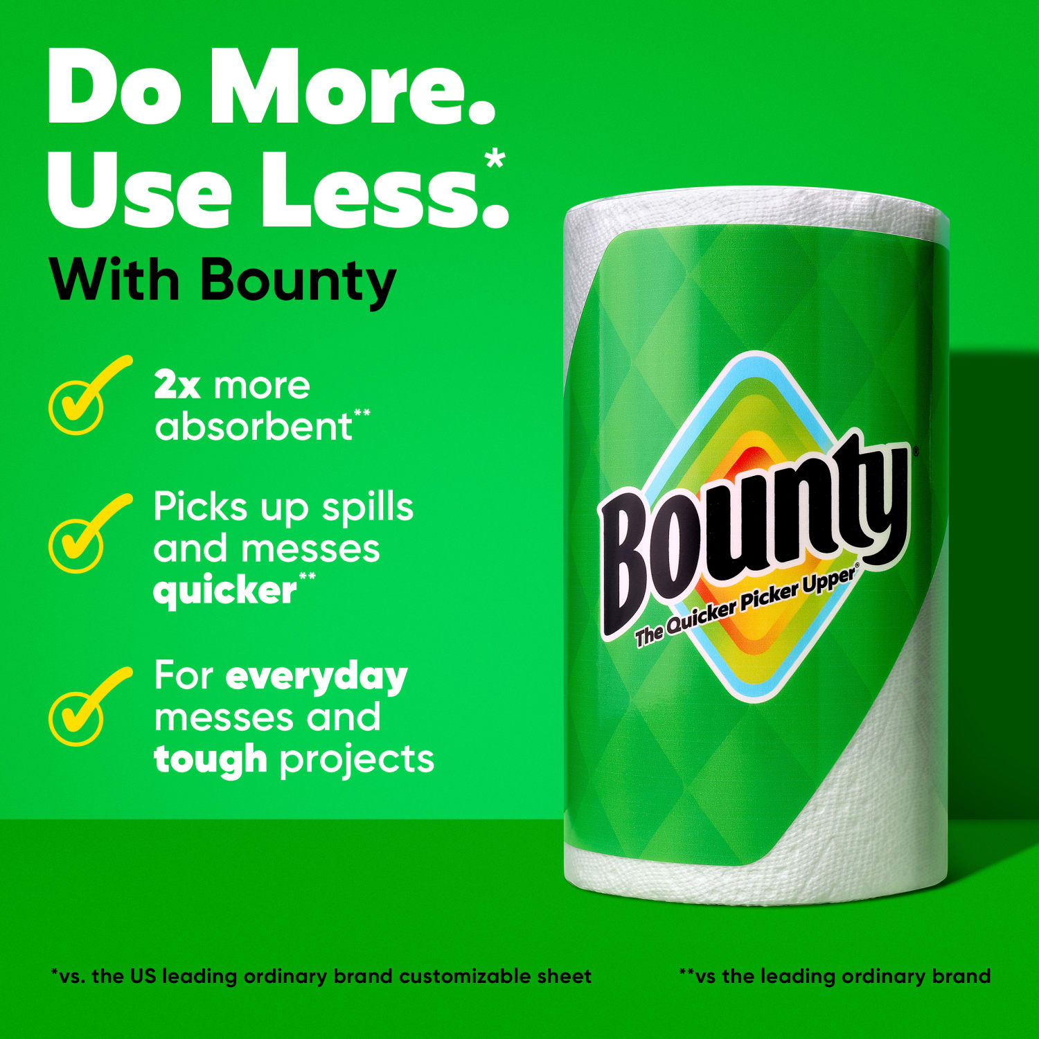 Bounty 2-Ply Paper Towels Select-A-Size Double Rolls, 12 Rolls Total/82 Sheets Per Roll, White, 2 Rolls Per Pack, Case Of 6 Packs - Image 6