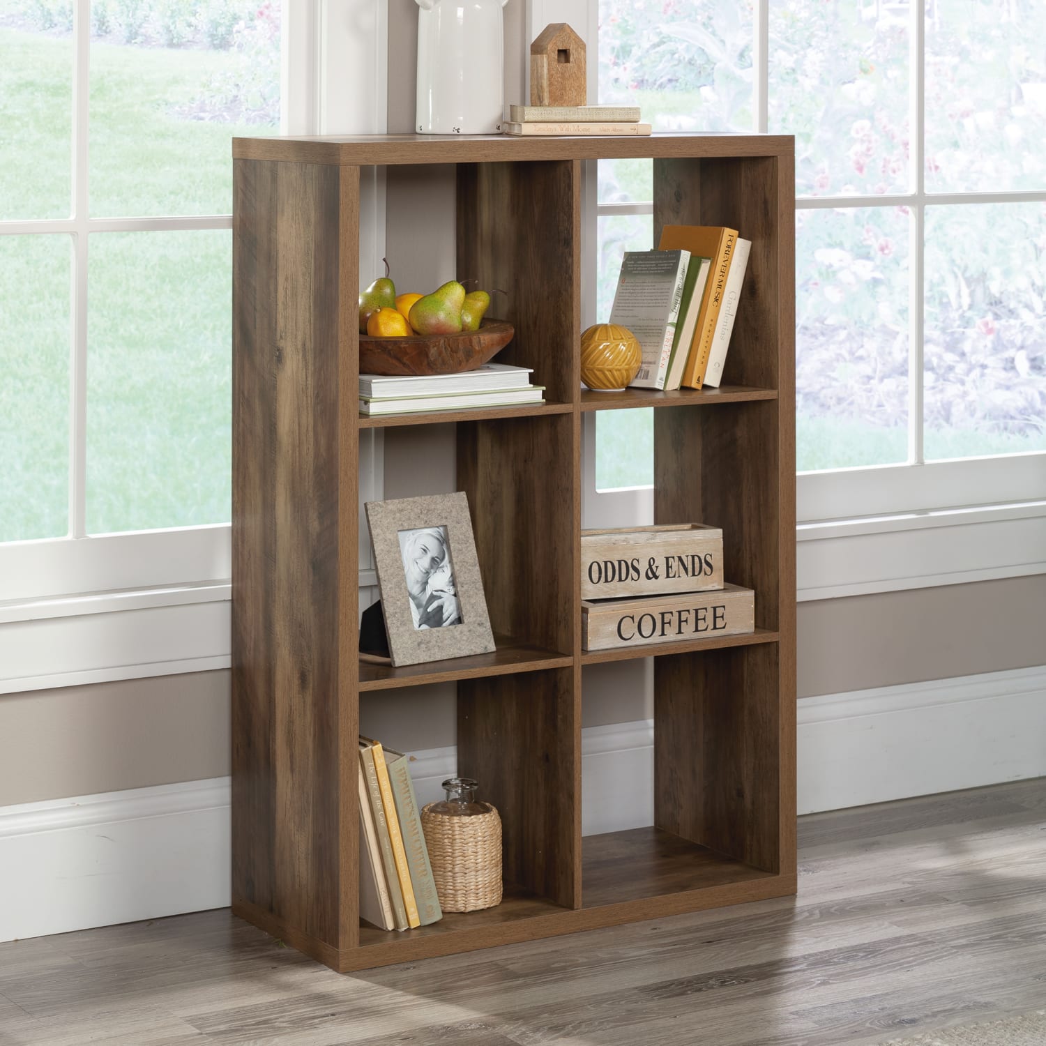 Sauder Select 44inH 6-Cube Storage Bookcase, Rural Pine - Image 5