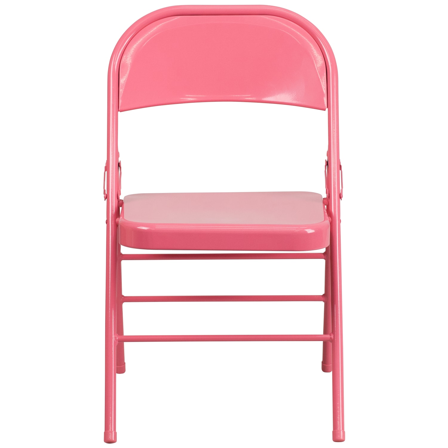 Flash Furniture HERCULES COLORBURST Series TripleBraced DoubleHinged Metal Folding Chairs Bubblegum Pink Pack Of 2 Chairs PopularChairscom Flash Furniture HERCULES COLORBURST Series Triple Braced Double Hinged Metal Folding Chairs Bubblegum Pink Pack Of 2 Chairs PopularChairscom