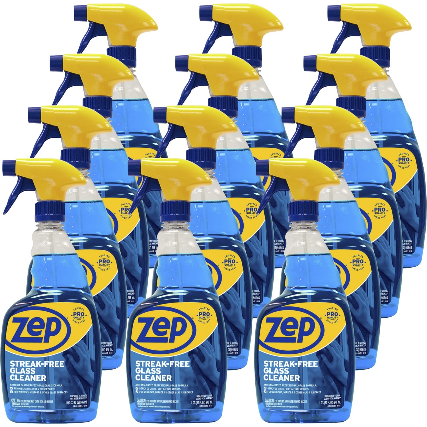 Zep Commercial Streak-Free Glass Cleaner Spray, 32 Oz Bottle, Case Of 12 - Image 3
