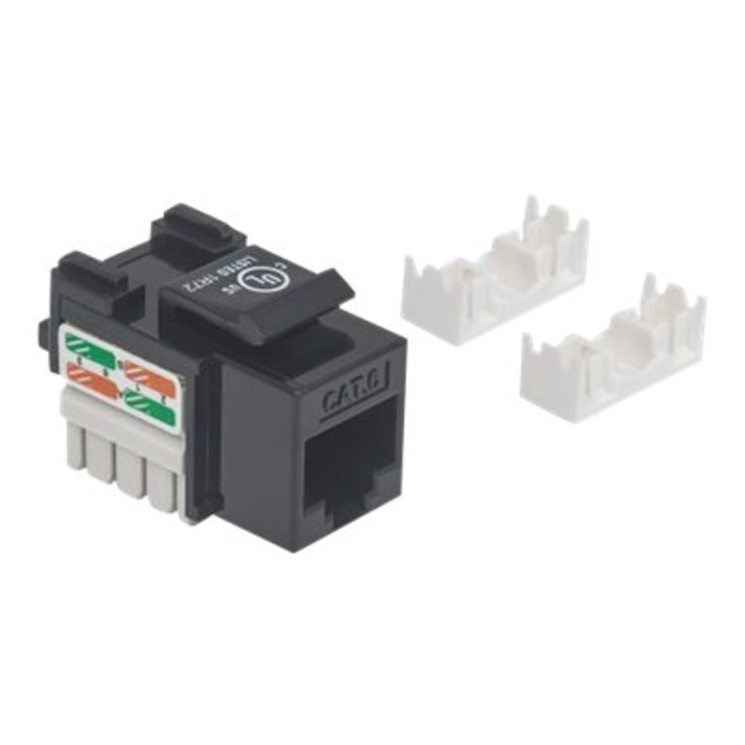 Intellinet Keystone Jack, Cat6, UTP, Punch-down, Black - Modular insert - CAT 6 - UTP - RJ-45 - black - Image 3