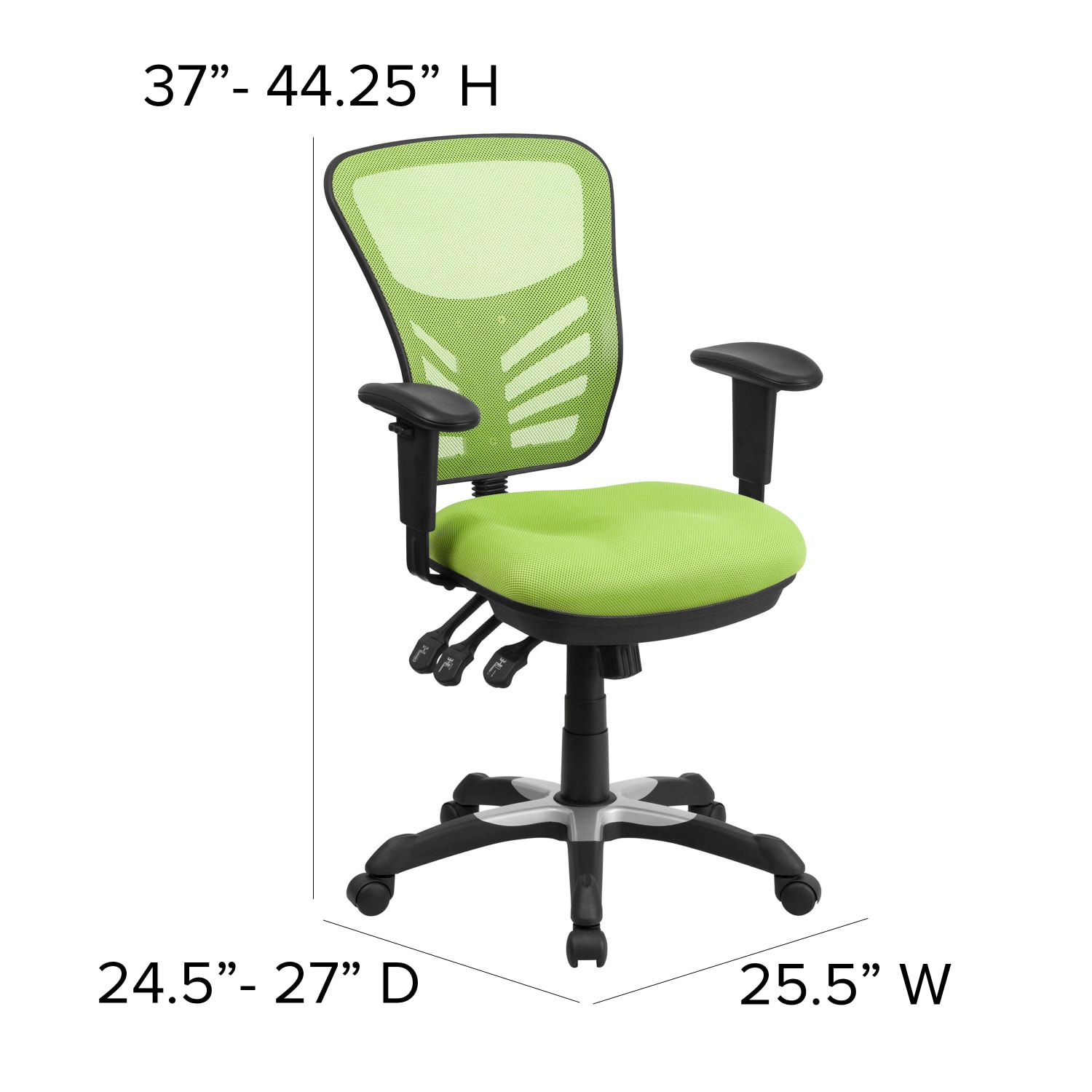 Flash Furniture Ergonomic Mesh Mid Back Swivel Task Chair GreenBlack PopularChairscom