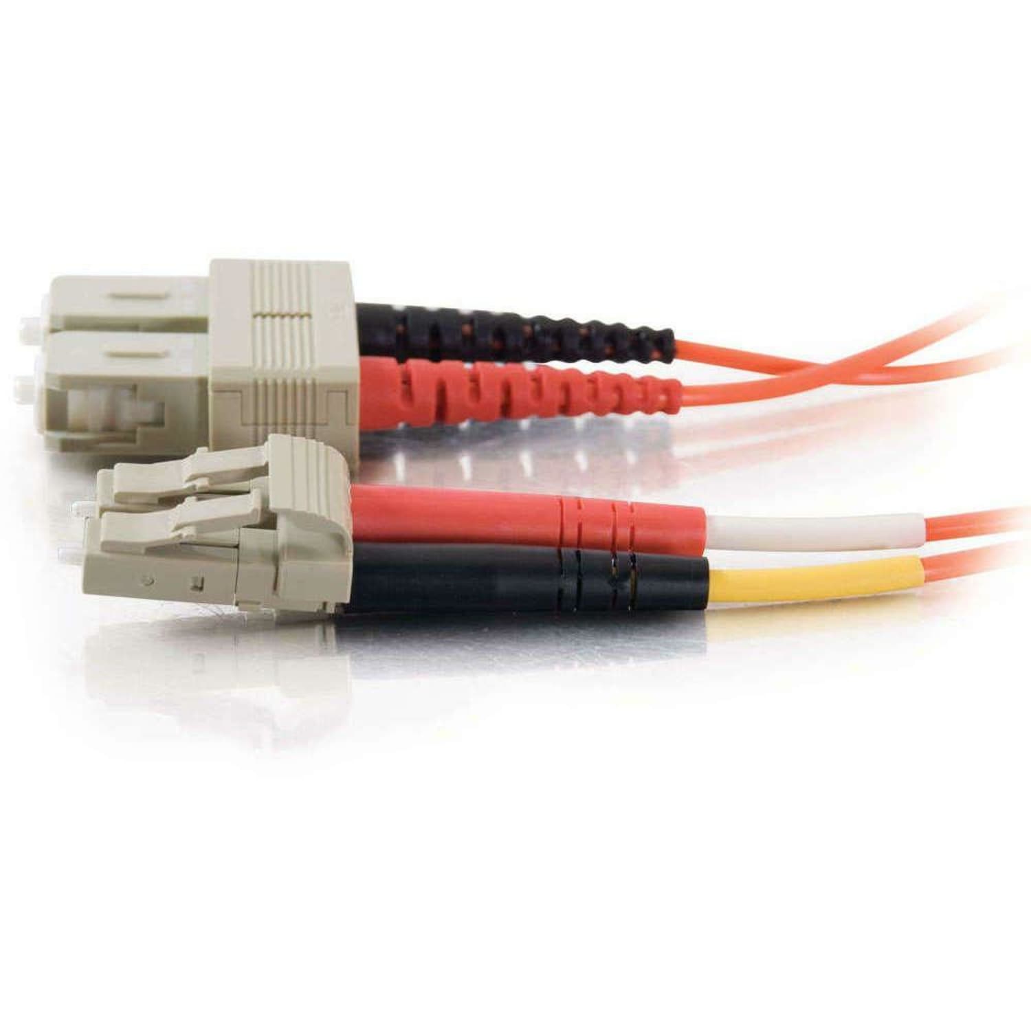 C2G LC-SC 62.5/125 OM1 Duplex Multimode PVC Fiber Optic Cable (LSZH) - Patch cable - LC multi-mode (M) to SC multi-mode (M) - 2 m - fiber optic - duplex - 62.5 / 125 micron - OM1 - orange - Image 3
