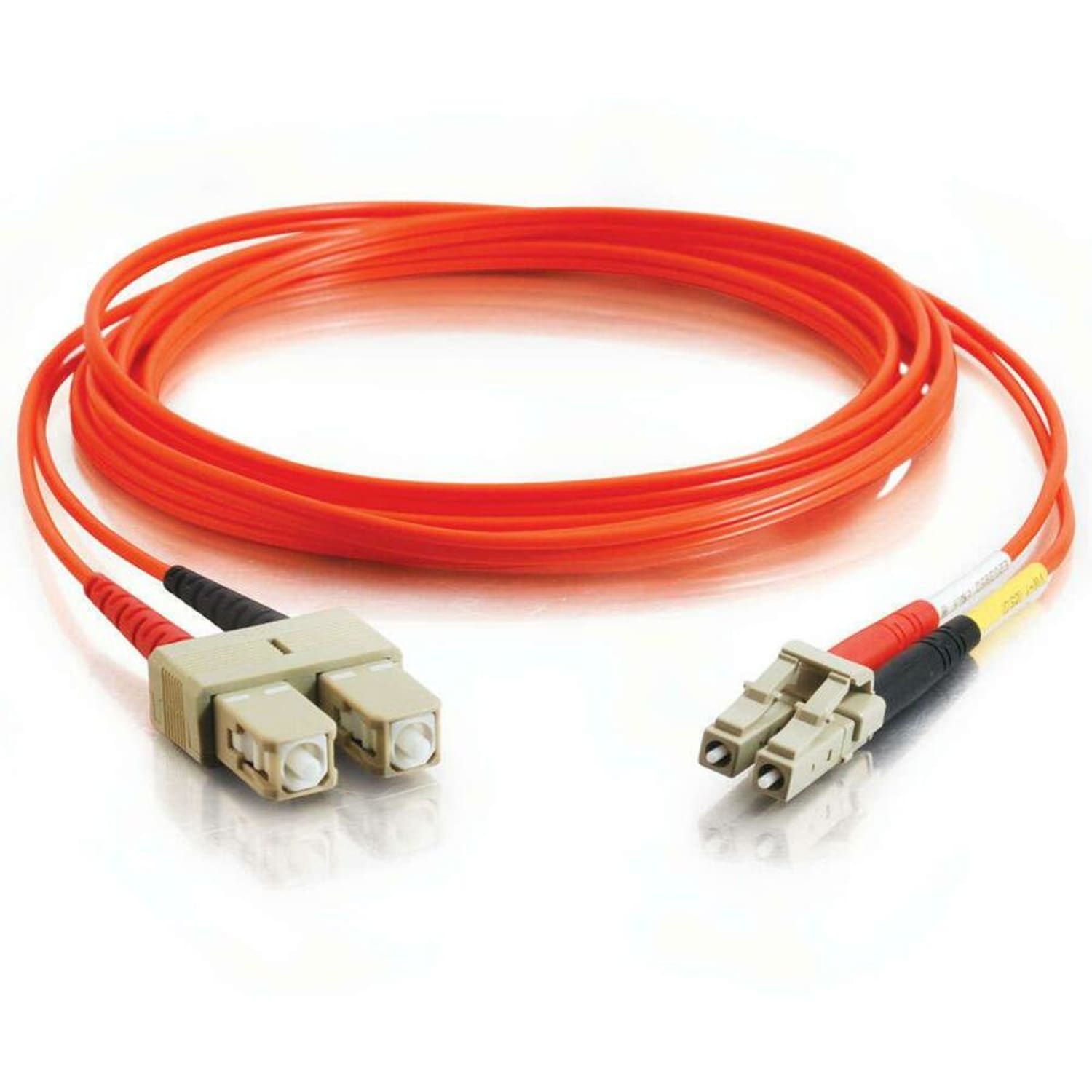 C2G LC-SC 62.5/125 OM1 Duplex Multimode PVC Fiber Optic Cable (LSZH) - Patch cable - LC multi-mode (M) to SC multi-mode (M) - 2 m - fiber optic - duplex - 62.5 / 125 micron - OM1 - orange - Image 4