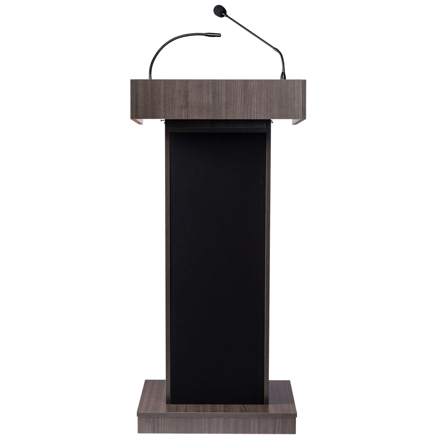 Oklahoma Sound 800X Series Orator Lectern, Wireless Tie Clip/Lavalier Mic, 46inH x 22inW x 17inD, Ribbonwood - Image 4