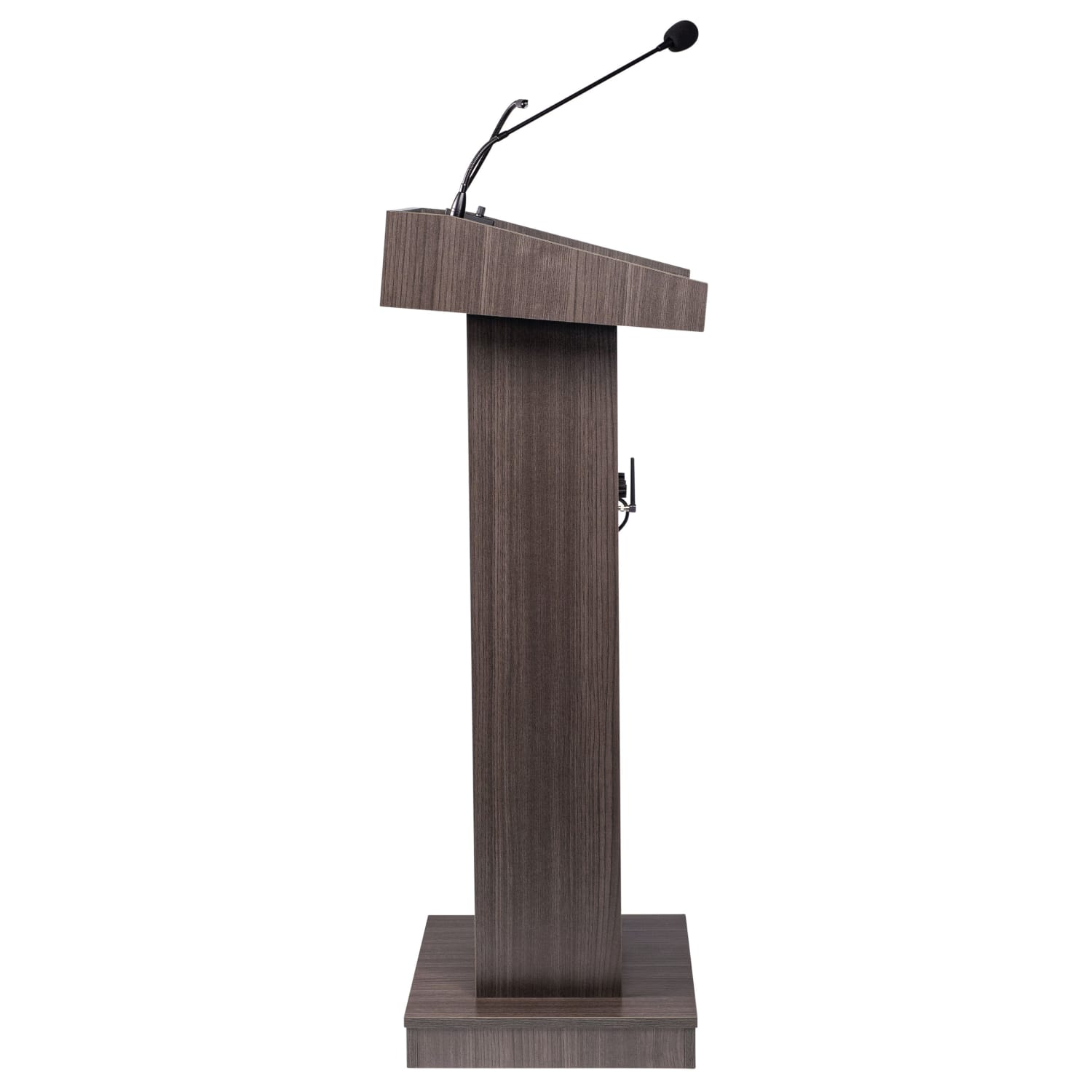 Oklahoma Sound 800X Series Orator Lectern, Wireless Tie Clip/Lavalier Mic, 46inH x 22inW x 17inD, Ribbonwood - Image 5