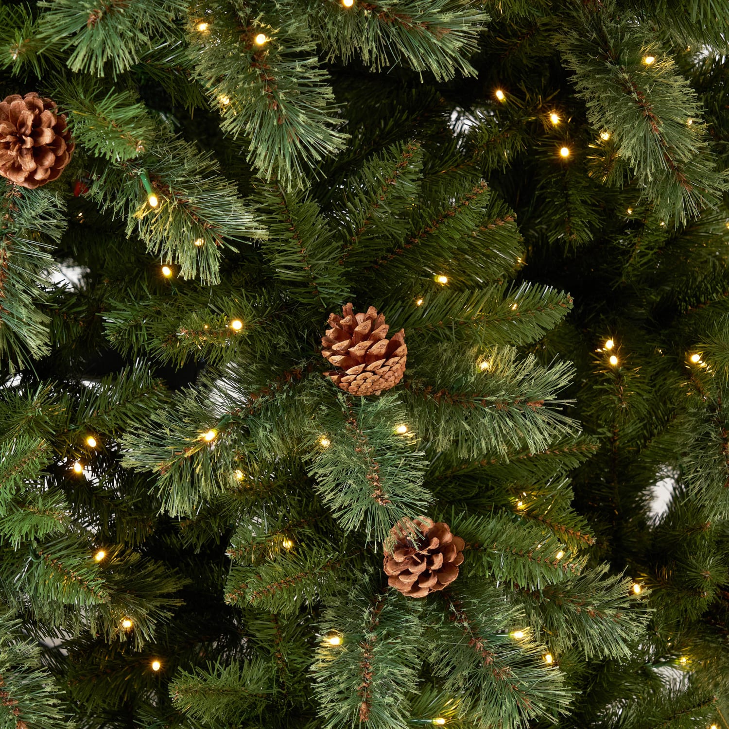 Nearly Natural White Mountain Pine 132inH Artificial Christmas Tree With Pine Cones, LED Lights And Bendable Branches, 132inH x 34inW x 34inD, Green - Image 6
