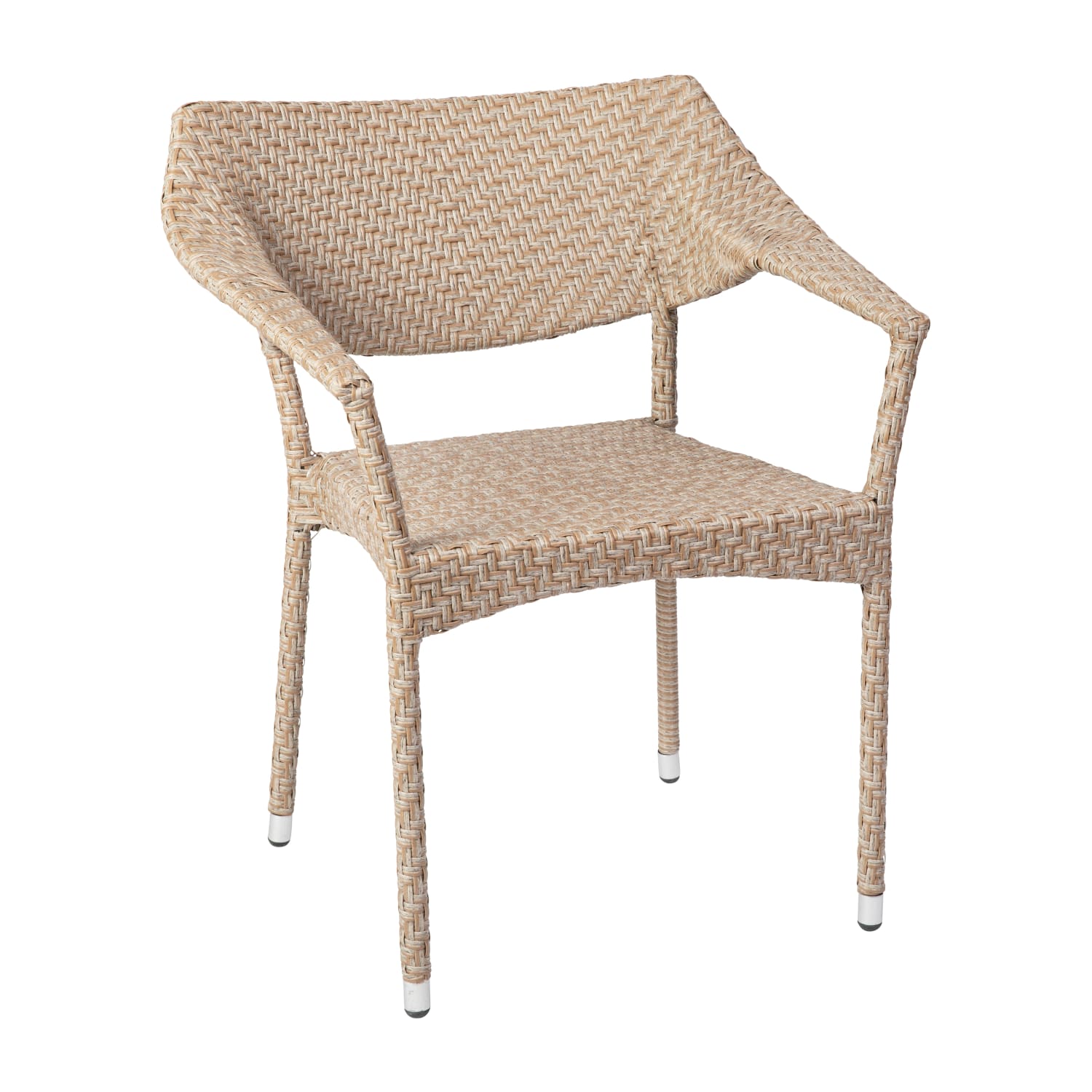 Flash Furniture Jace All-Weather Rattan Wicker Stacking Patio Chair, Natural - Image 3