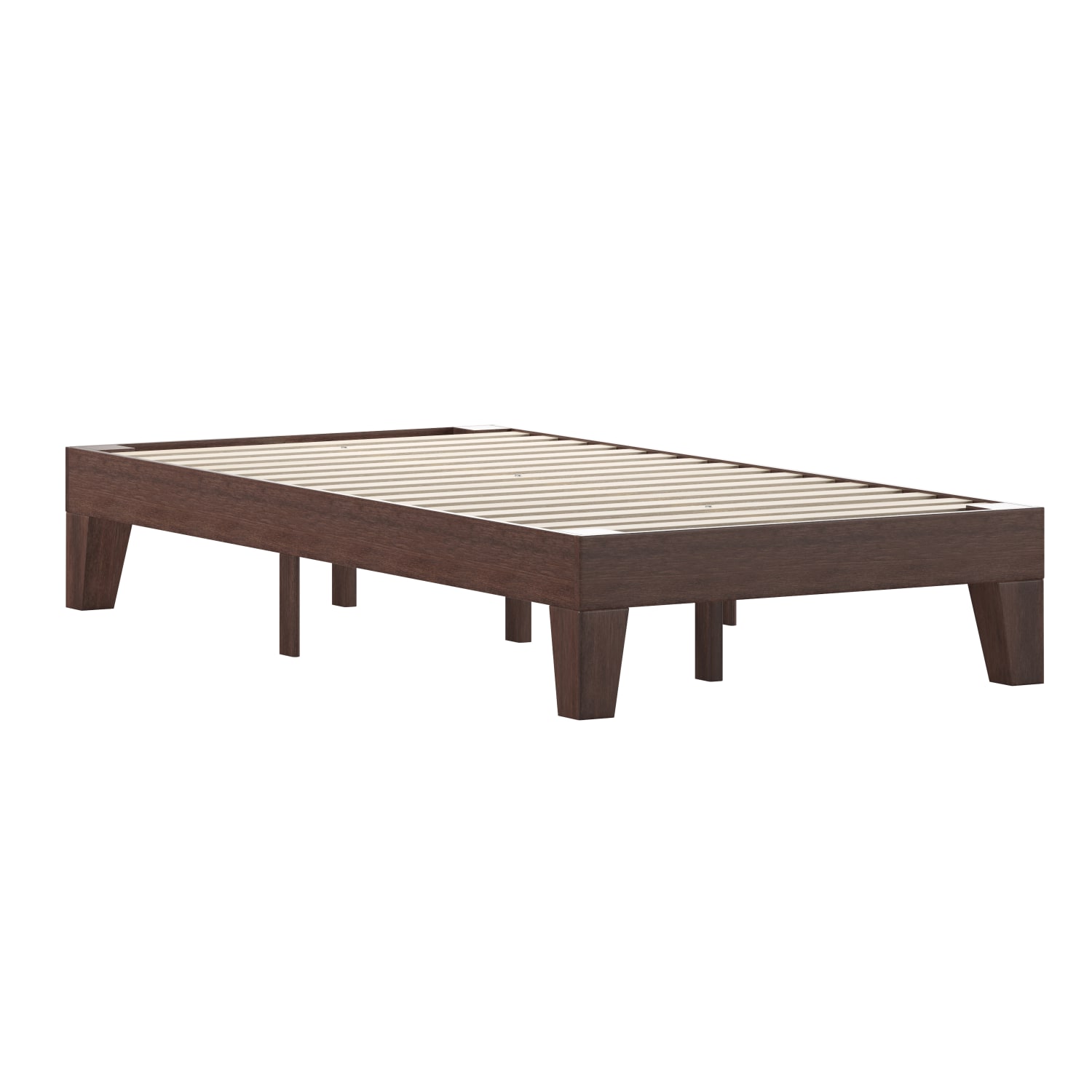 Flash Furniture Evelyn Wood Platform Bed With Wooden Support Slats, Twin, 75inL x 39inW x 75inD, Walnut - Image 3