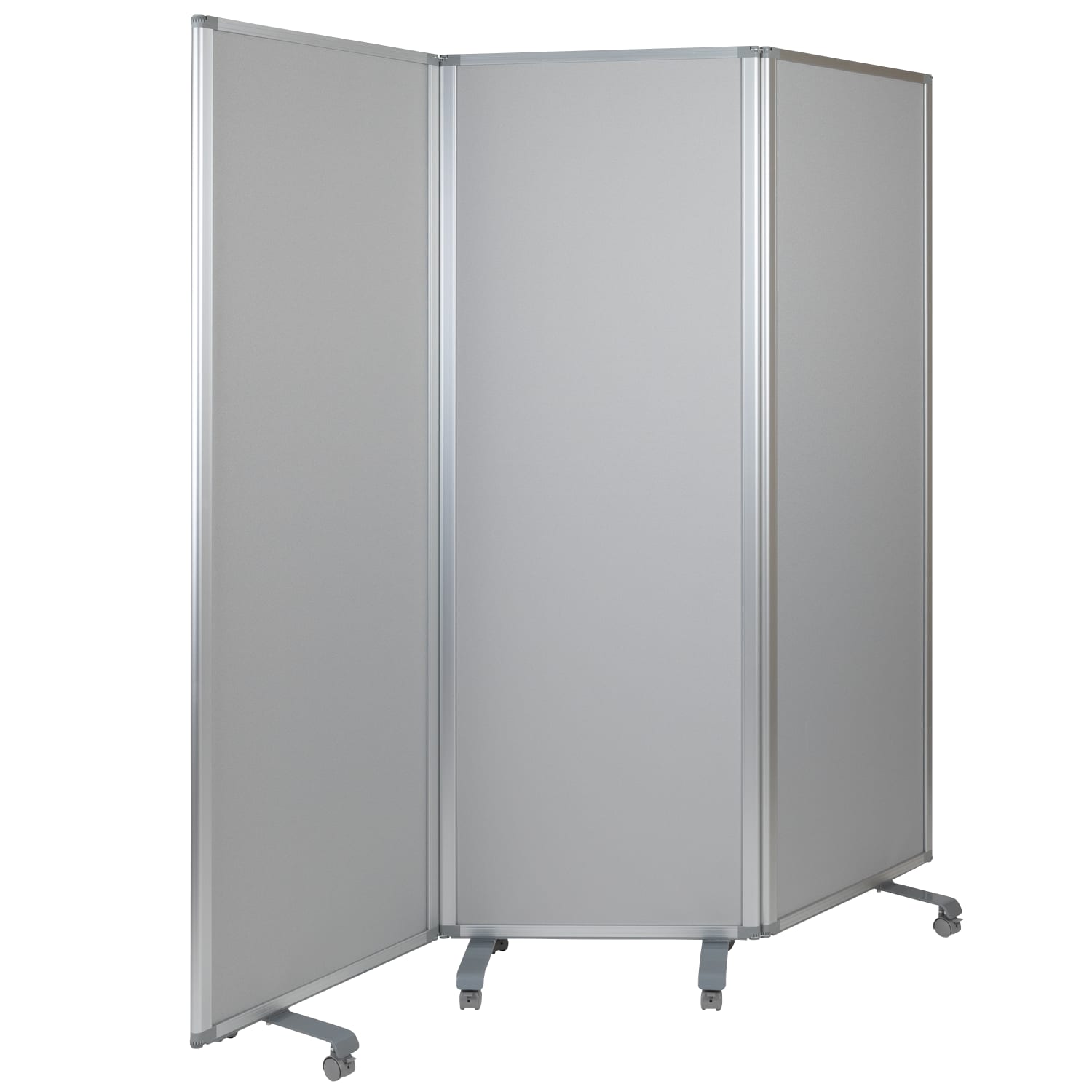 Flash Furniture Double-Sided Mobile Magnetic Whiteboard/Cloth Partition With Lockable Casters, White/Gray - Image 3