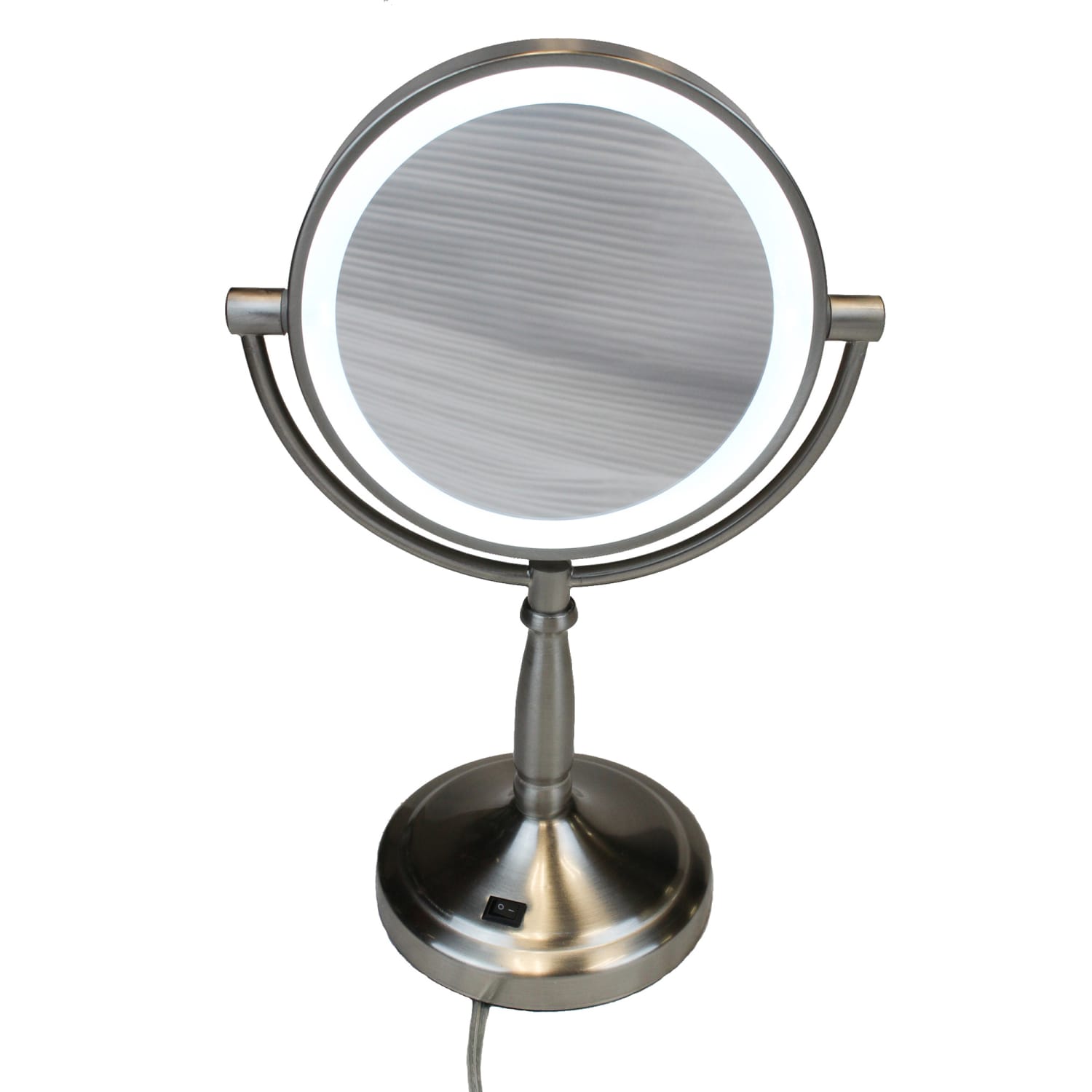 Hospitality Source Corded LED Makeup Mirror Vanities, Nickel, 13-1/2inH x 8-5/8inW x 5-1/2inD, Set Of 4 Vanities - Image 3
