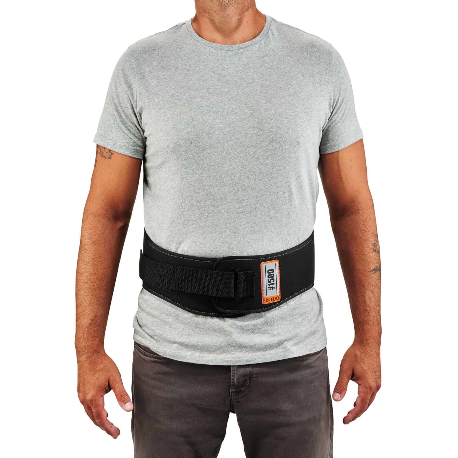 Ergodyne ProFlex 1500 Weight Lifters-Style Back Support Brace, Large, Black - Image 3