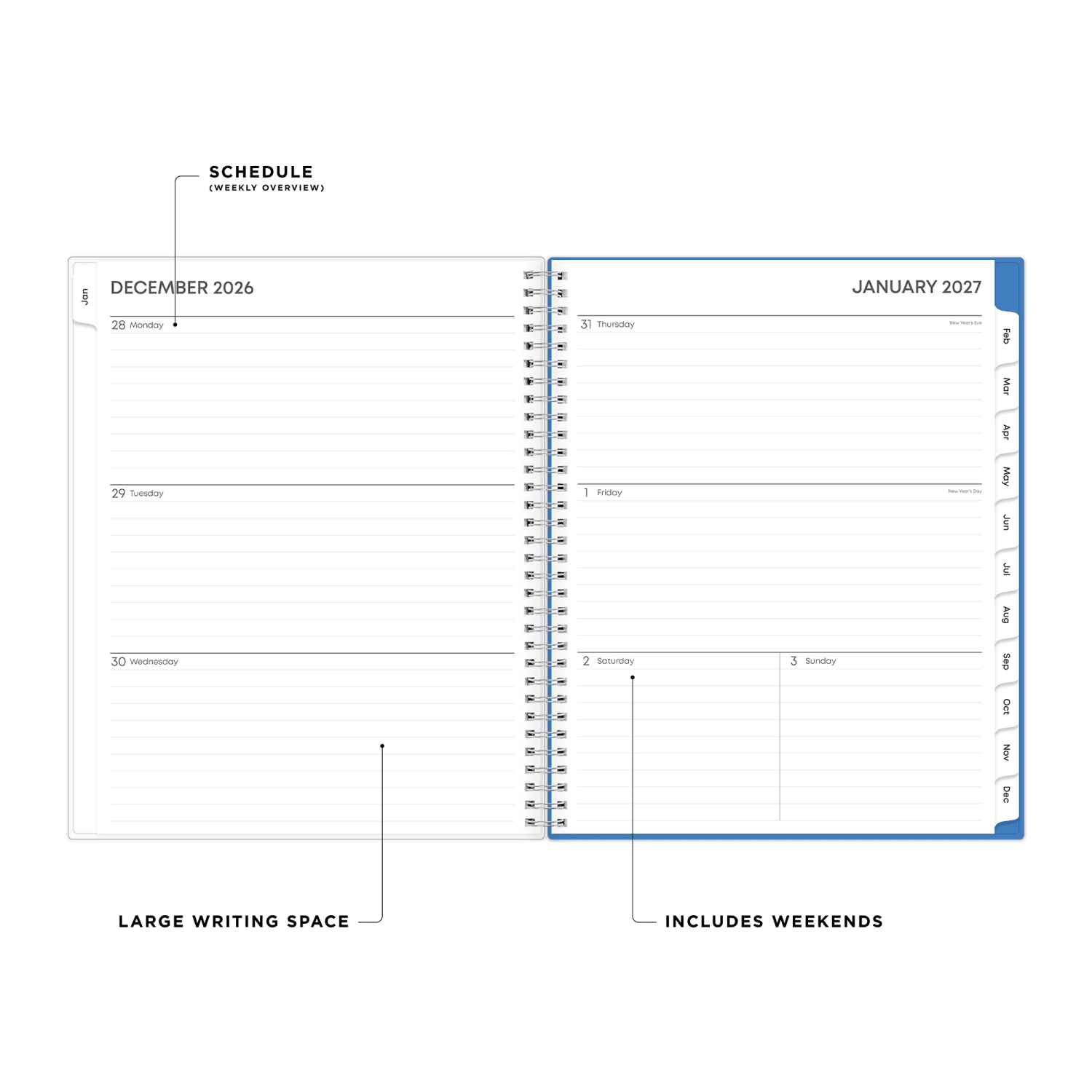 2027 Blue Sky Savoy Cool Weekly/Monthly Planning Calendar, 8.5x11, 0%, PP, Jan-Dec, RY27 - Image 3