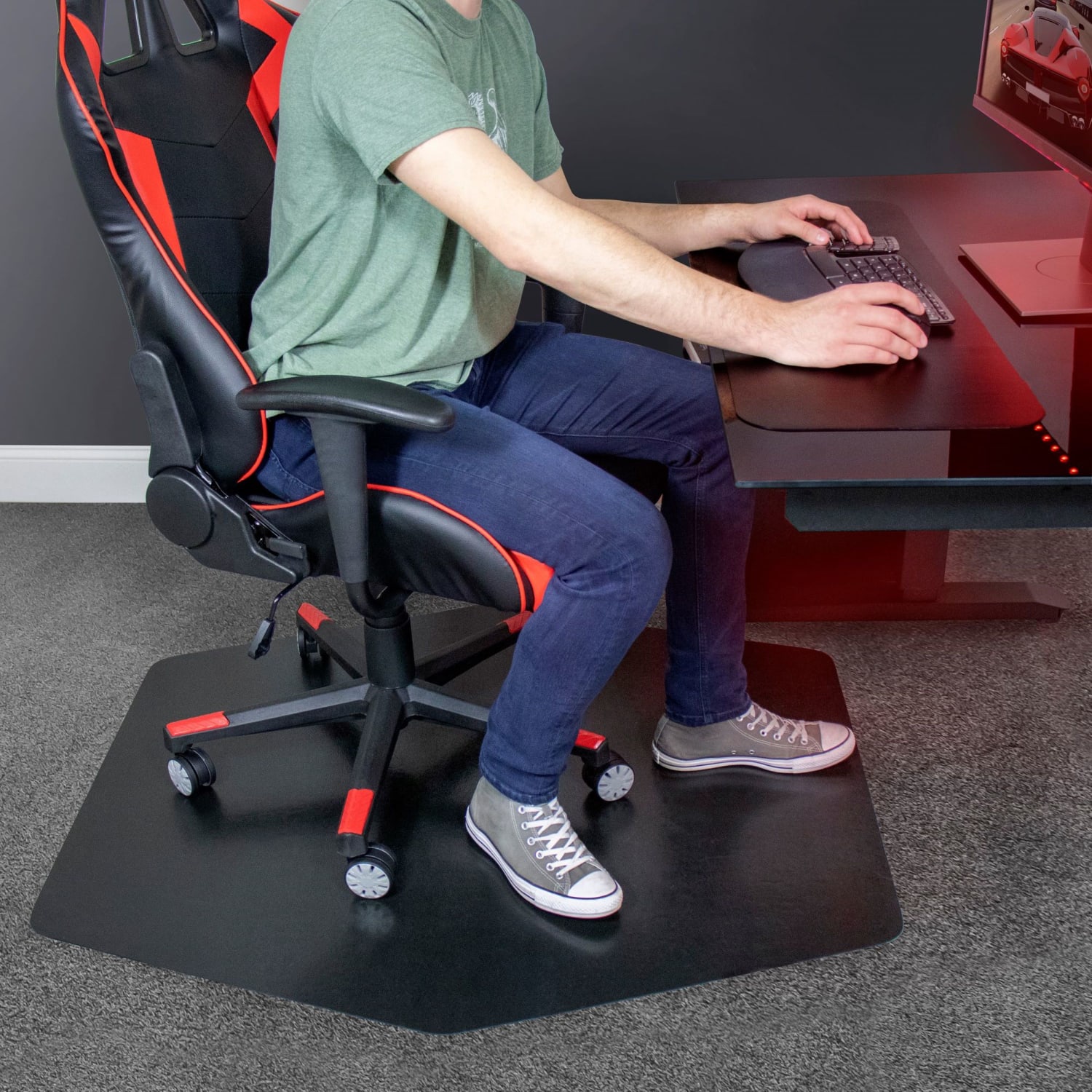 ES Robbins Game Zone PVC Chair Mat, 42in x 46in, Black - Image 4