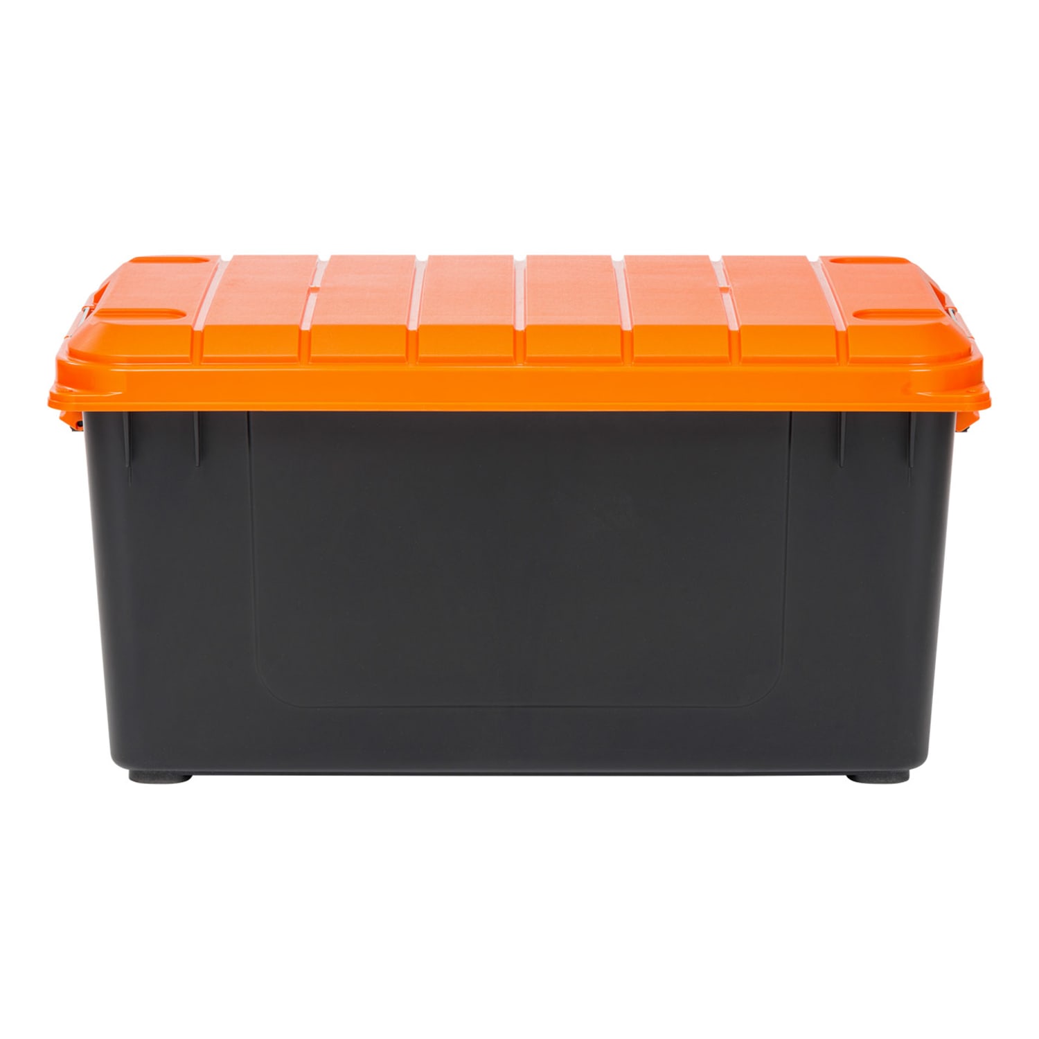 Iris Heavy Duty Store-It-All Totes, 20.5 Gallon, 30-1/2inL x 16-1/2inW x 25-1/4inH, Black/Orange, Set Of 2 Totes - Image 3