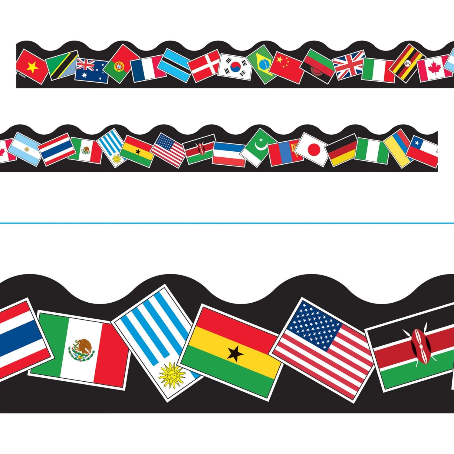Trend Terrific Trimmers, World Flags, 39ft Per Pack, Set Of 6 Packs - Image 3