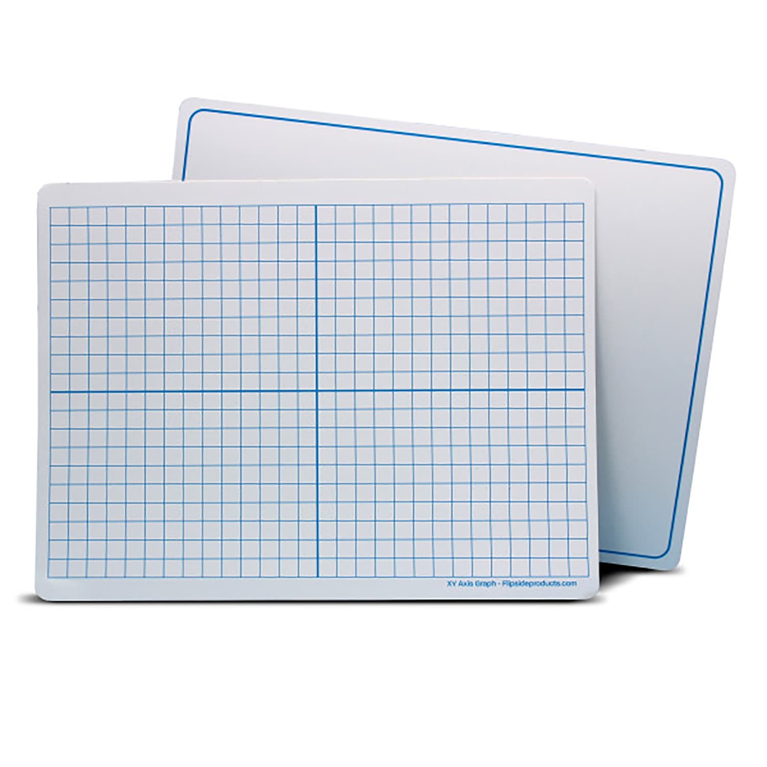 Flipside Products Dry-Erase Learning Mats, 9in x 12in, 2-Sided XY Axis/Plain, Pack Of 48 Mats