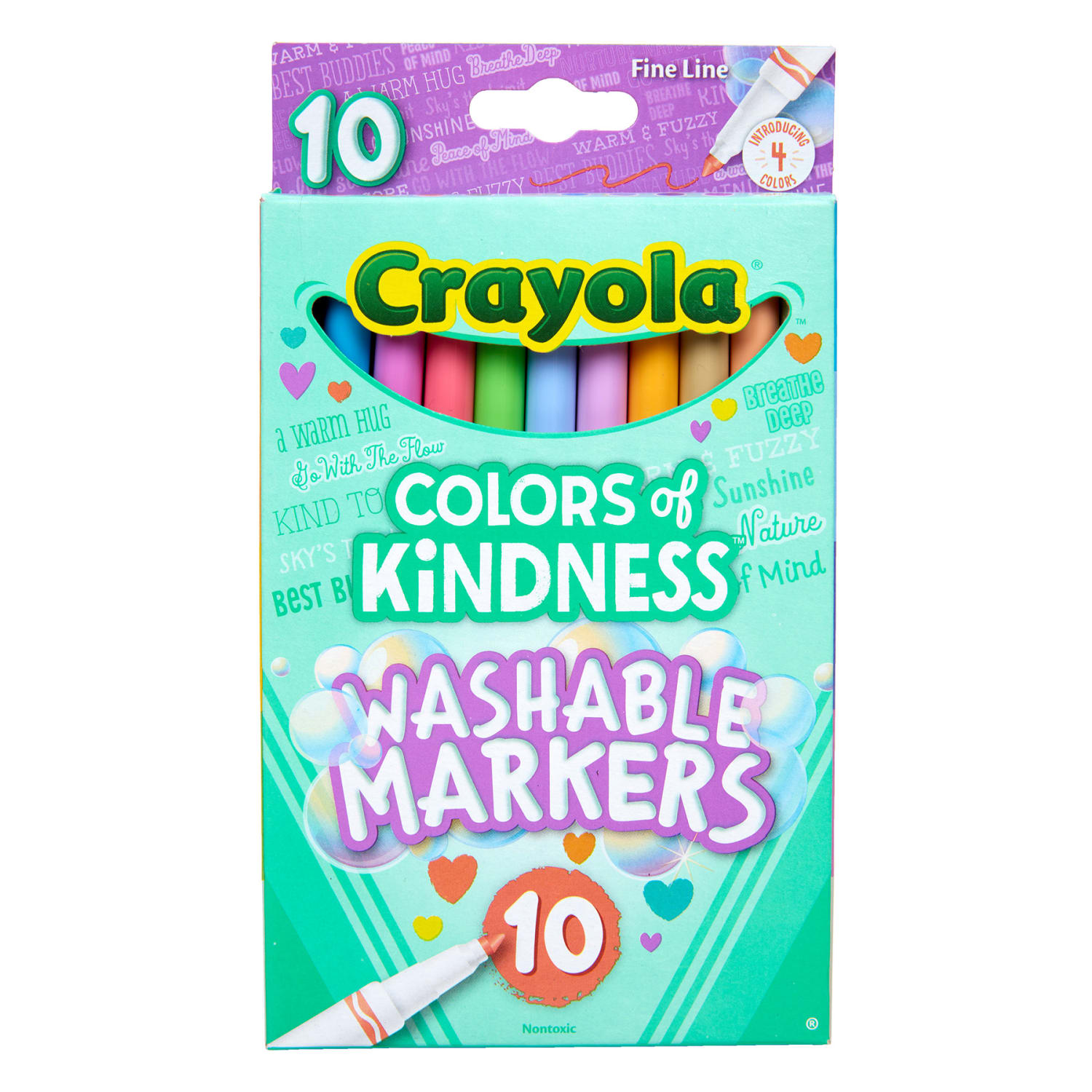 Crayola Washable Markers, Fine Line, Colors of Kindness, Pack Of 10 Markers, Set Of 6 Packs - Image 3
