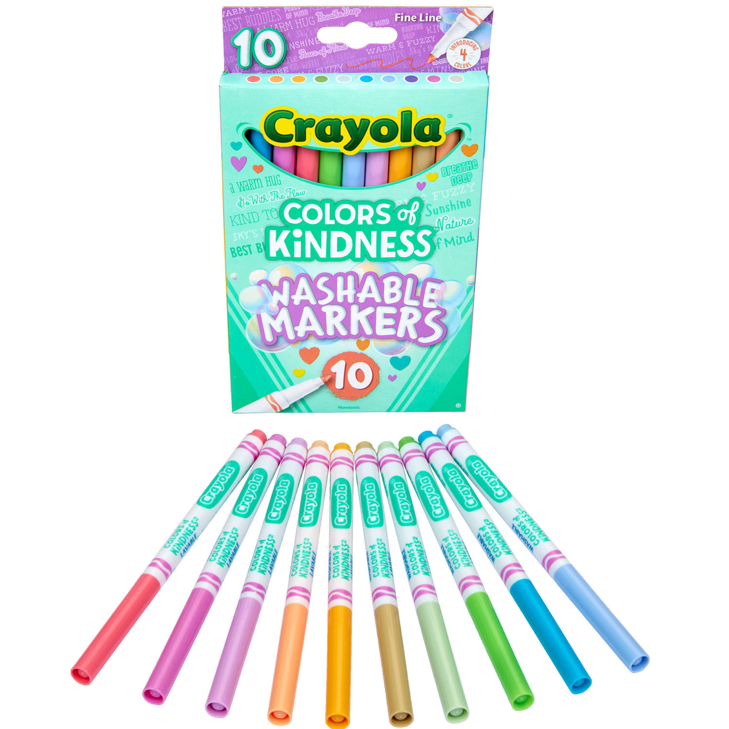 Crayola Washable Markers, Fine Line, Colors of Kindness, Pack Of 10 Markers, Set Of 6 Packs - Image 5