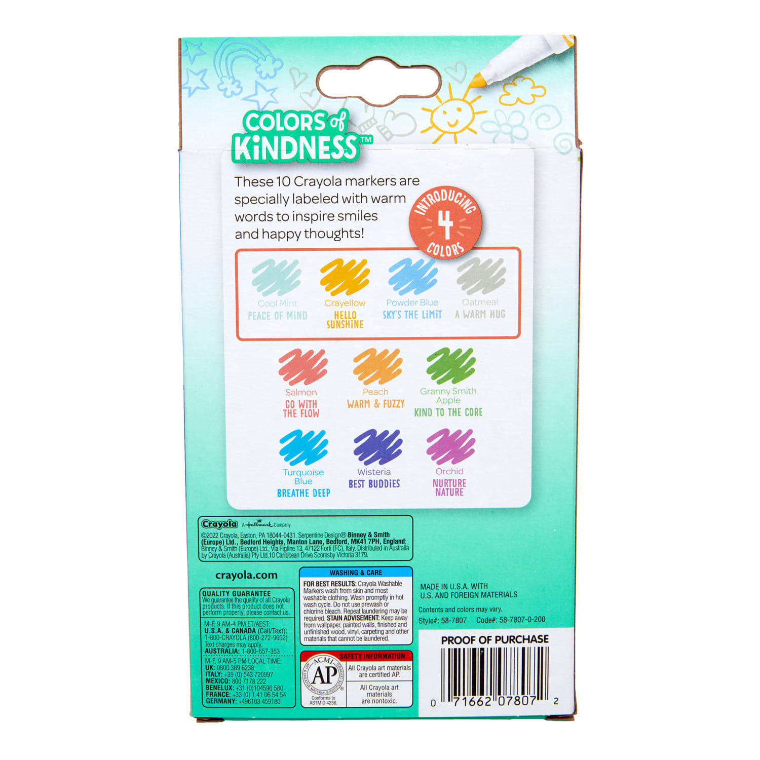 Crayola Washable Markers, Fine Line, Colors of Kindness, Pack Of 10 Markers, Set Of 6 Packs - Image 6