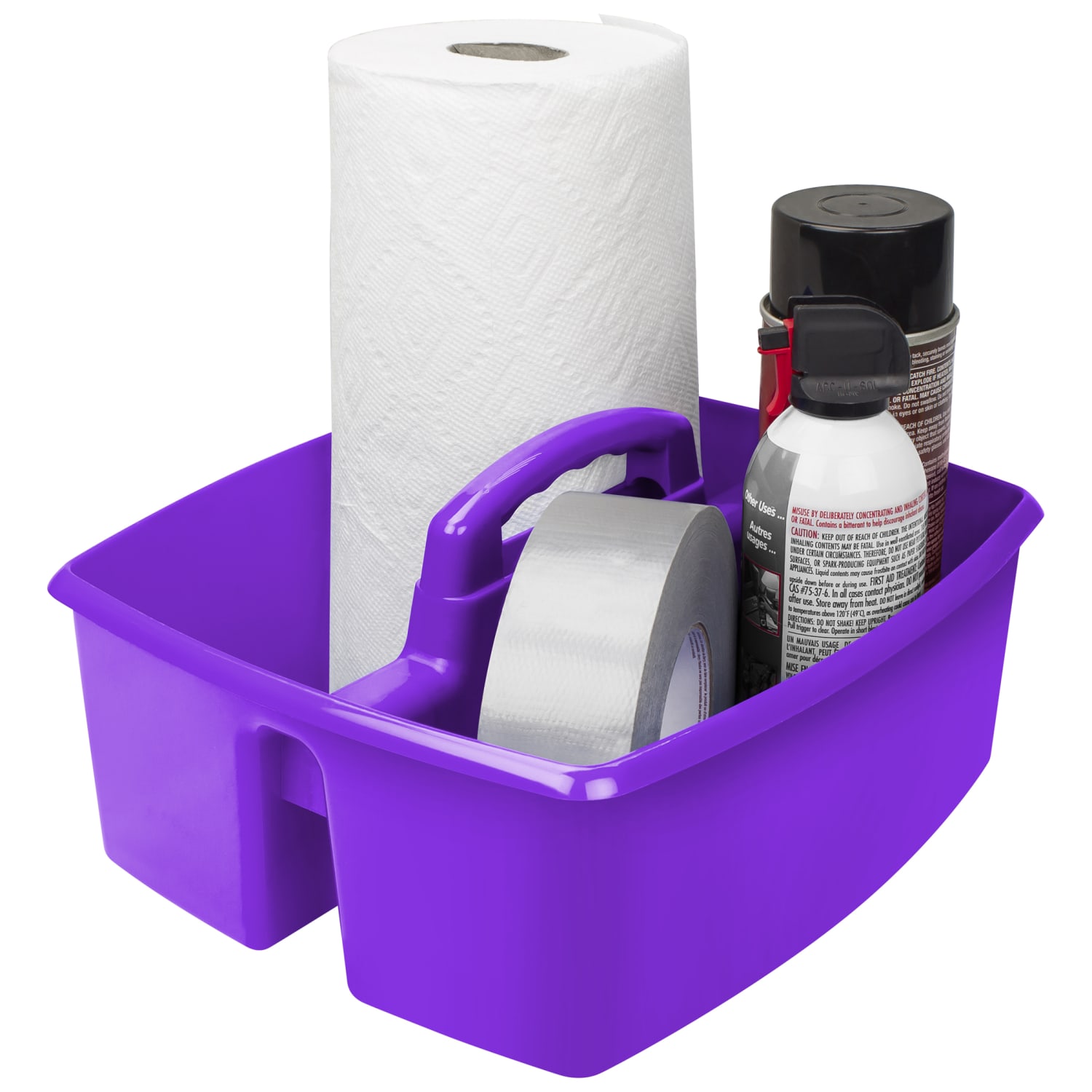 Storex Large Caddies, 6-3/8inH x 11inW x 13inD, Purple, Pack Of 3 Caddies - Image 3