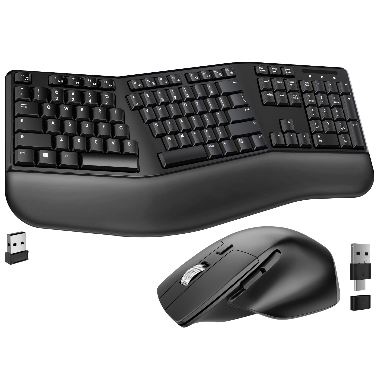 Delton KB200 & S18 Ergonomic Wireless Battery Keyboard And Mouse Set, Black, Total Qty 1
