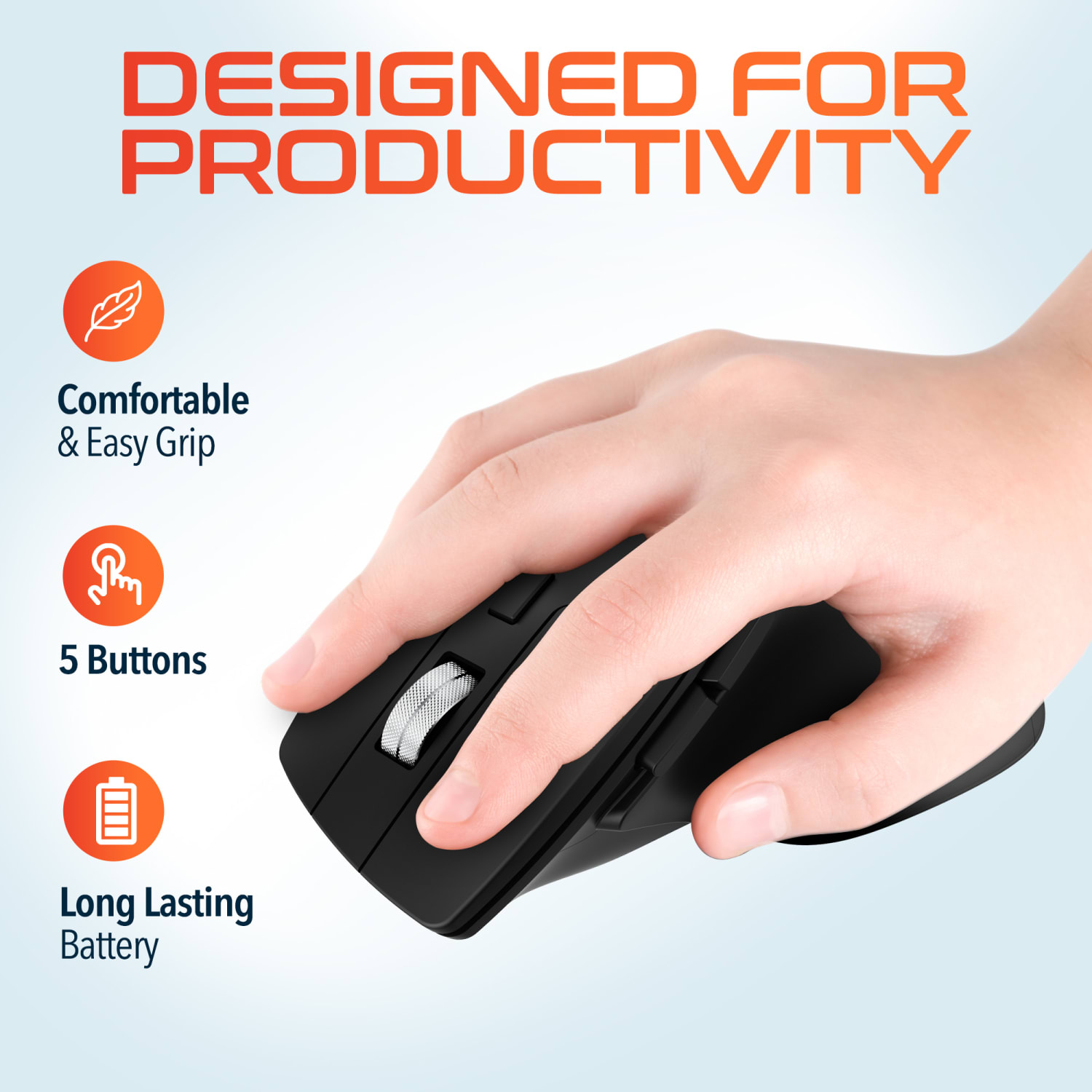 Delton KB200 & S18 Ergonomic Wireless Battery Keyboard And Mouse Set, Black, Total Qty 1 - Image 4