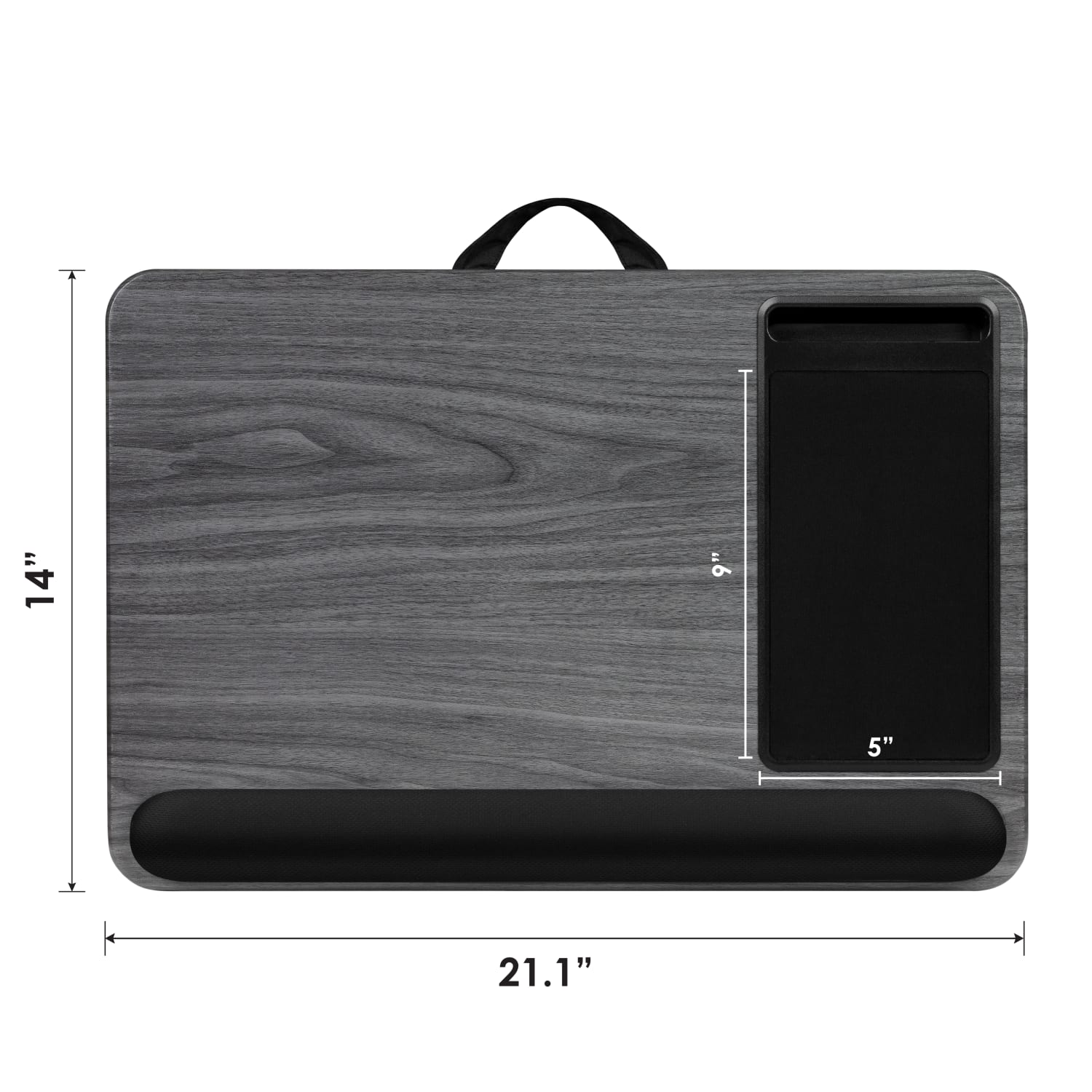 LapGear Home Office Pro Lap Desk, 21.1in x 14in x 2.6in, Gray Woodgrain - Image 5
