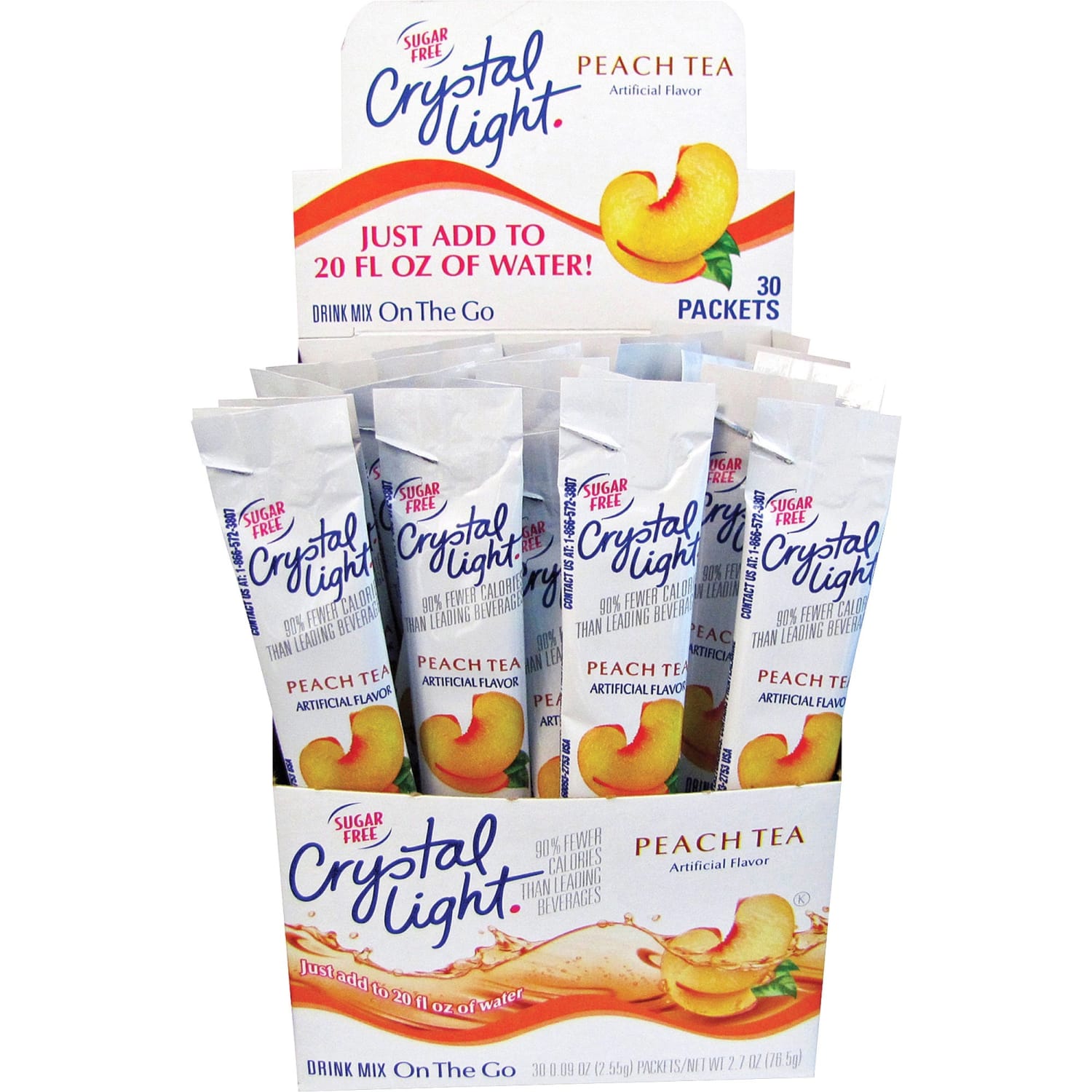 Crystal Light On The Go Mix Sticks, Peach Tea, Box Of 30 Packets - Image 3