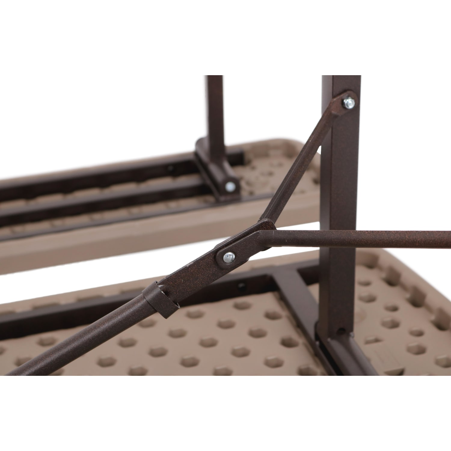 National Public Seating Blow-Molded Plastic Folding Picnic Table, 29-1/2inH x 72inW x 57inD, Brown - Image 4