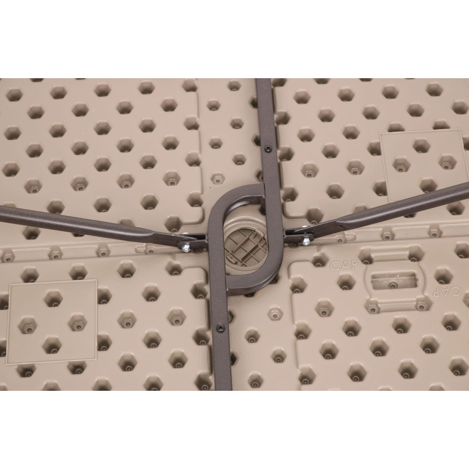 National Public Seating Blow-Molded Plastic Folding Picnic Table, 29-1/2inH x 72inW x 57inD, Brown - Image 6