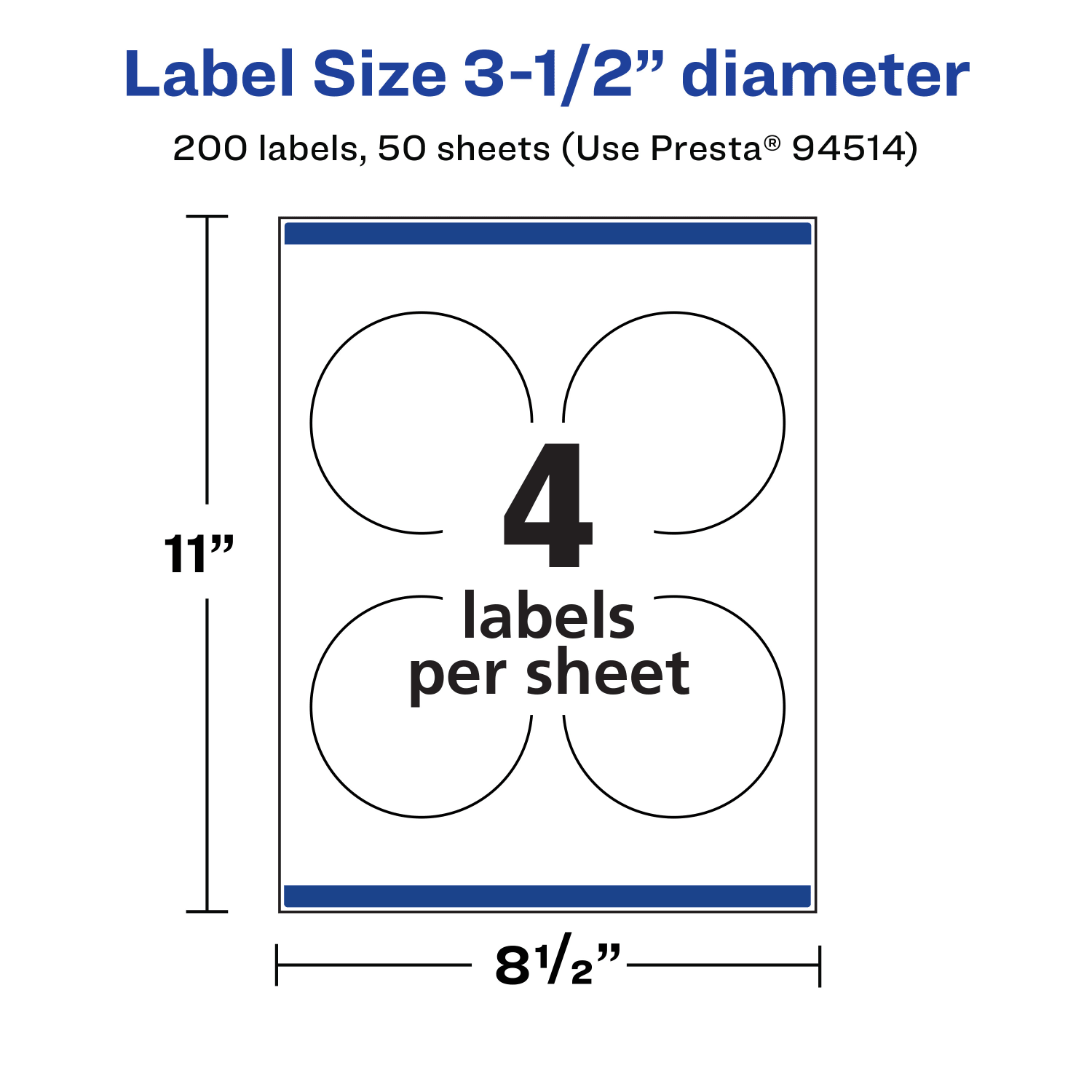 Avery Removable Labels With Sure Feed, 94514-RMP50, Round, 3-1/2in Diameter, White, Pack Of 200 Labels - Image 6