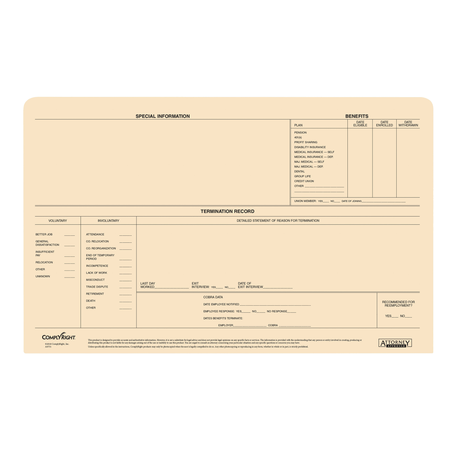 ComplyRight Envelo-File Confidential Personnel Folders, 9 1/2in x 15in, Manila, Pack Of 25 - Image 3