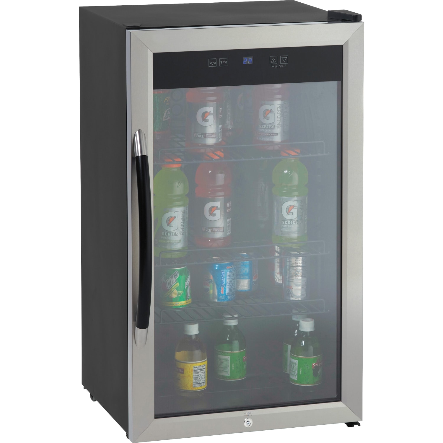Avanti 3.0 Cu Ft Showcase Beverage Cooler Refrigerator, Black/Stainless Steel - Image 3