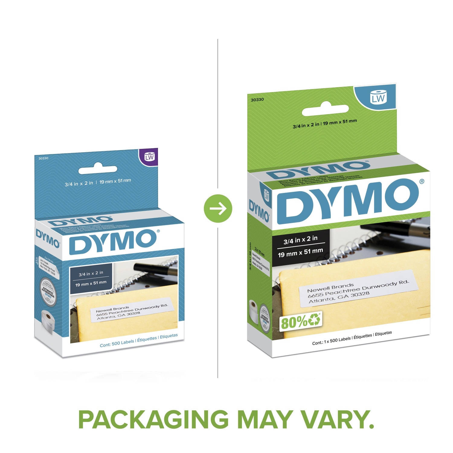 DYMO LabelWriter 30330 White Return Address Labels, 3/4in x 2in, Box Of 500 - Image 3