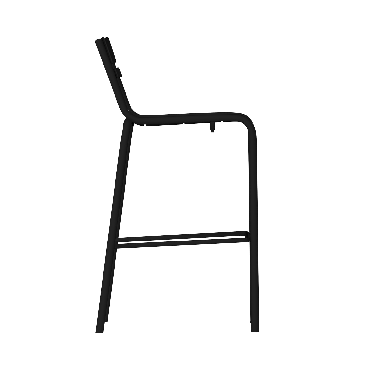 Flash Furniture Nash Commercial Grade Metal IndoorOutdoor Bar Height Stool With Back And 2 Slats Black PopularChairscom
