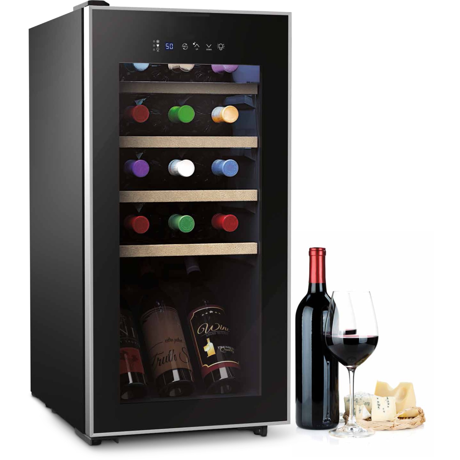 Cuisinart 3 Cu Ft Wine Cellar, Black/Smoke Glass - Image 3