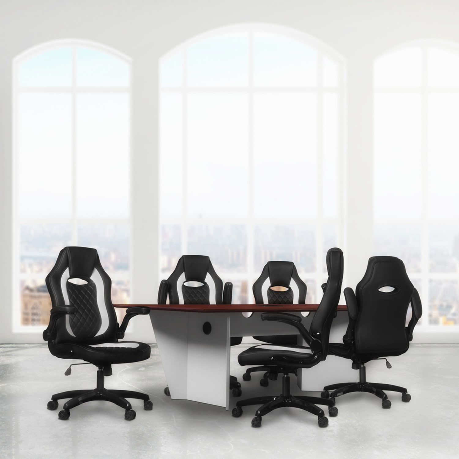 Regency Array Melamine Oval Conference Table, 29inH x 96inW x 48inD, White - Image 3