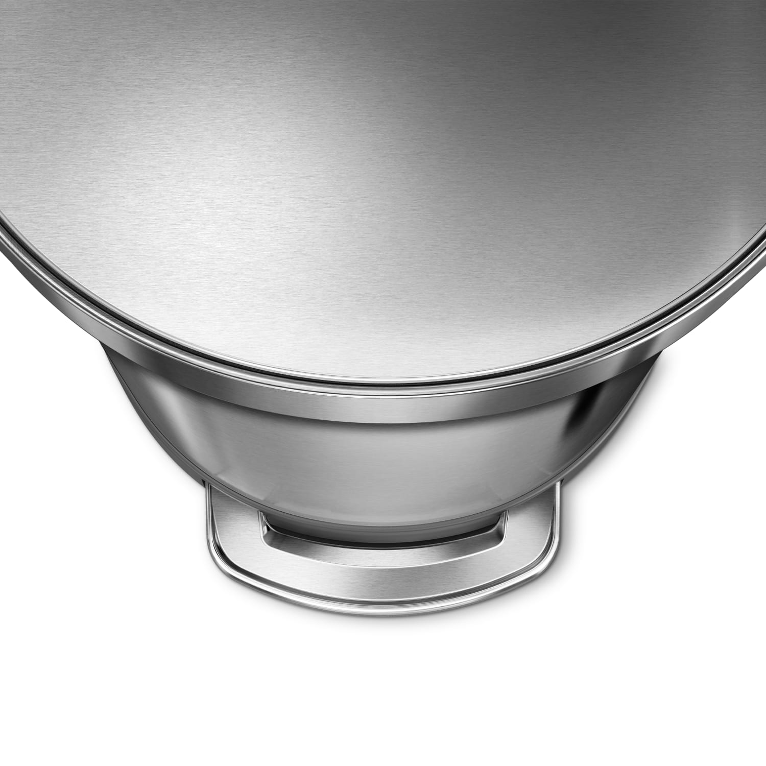 simplehuman Semiround Stainless Steel Liner Rim Step Can, 12 Gallons, Brushed Stainless Steel - Image 5
