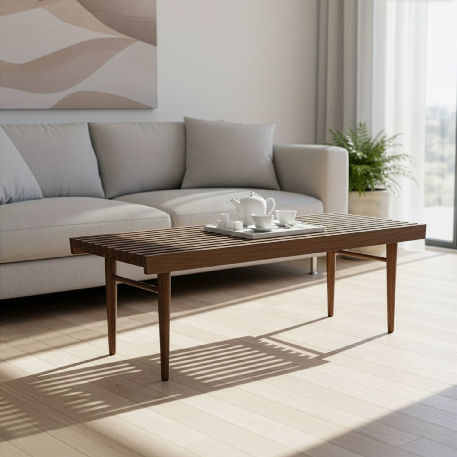 Glamour Home Baird Wooden Bench, 16inH x 47-1/4inW x 18inD, Walnut - Image 3