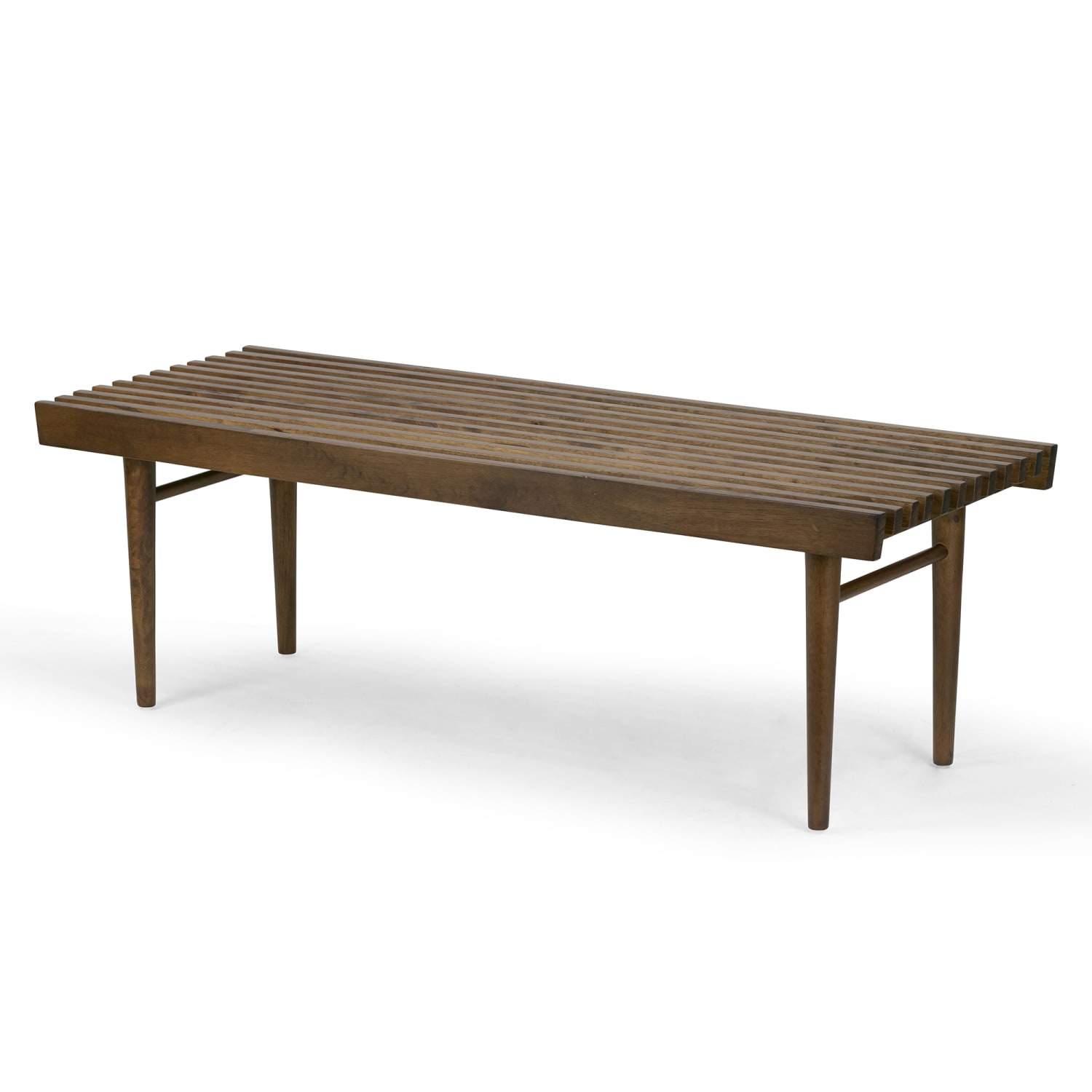 Glamour Home Baird Wooden Bench 16inH x 47 14inW x 18inD Walnut PopularChairscom