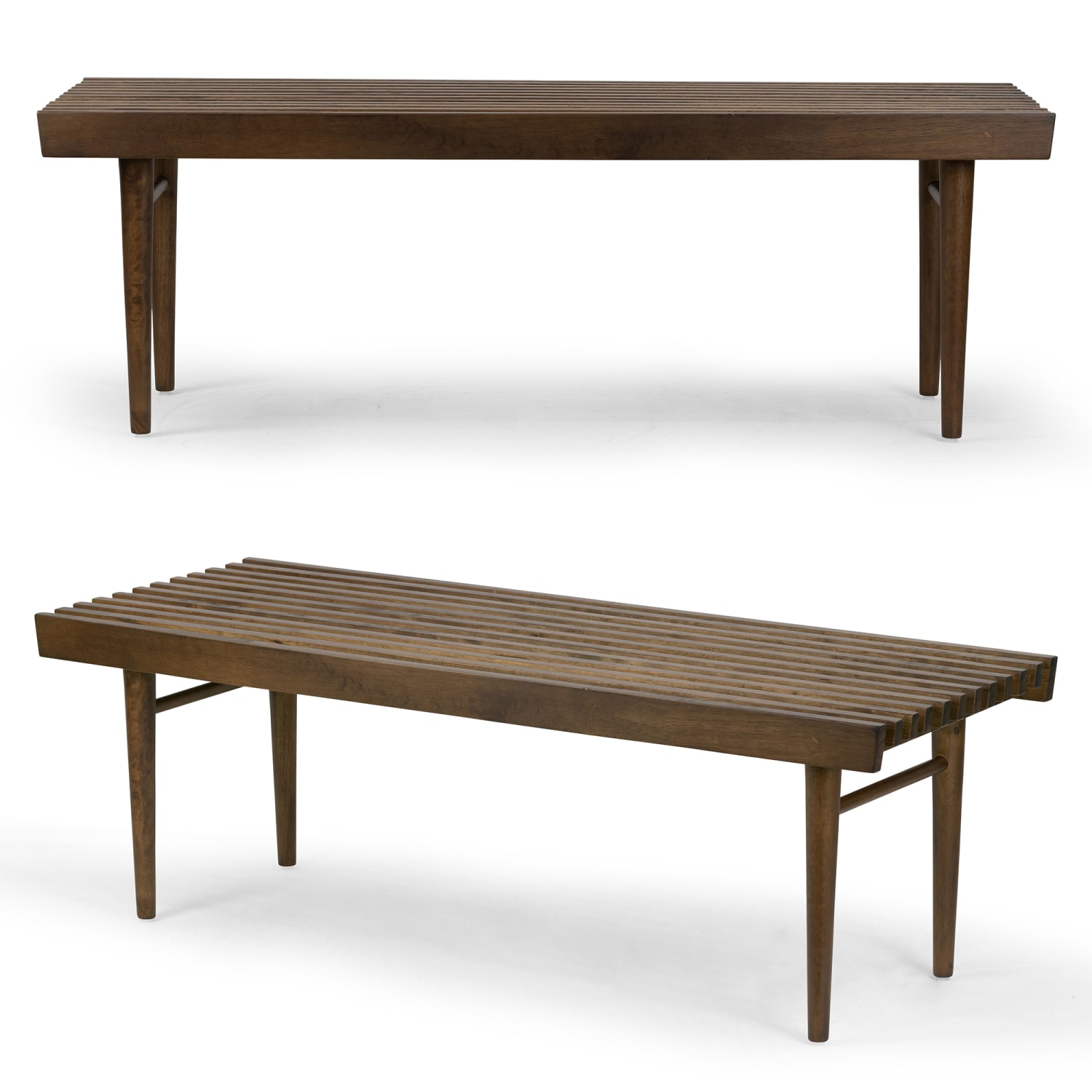 Glamour Home Baird Wooden Bench, 16inH x 47-1/4inW x 18inD, Walnut - Image 10
