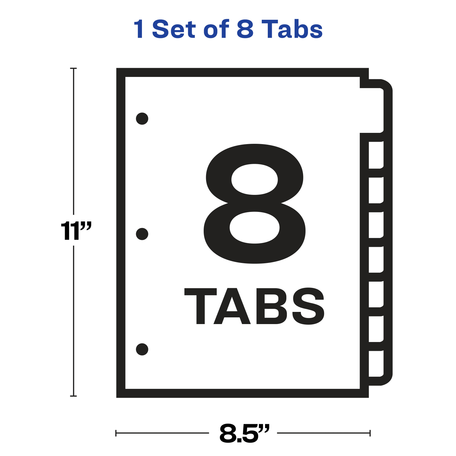 Avery Sheet Protector Dividers For 3 Ring Binders With Easy Print, 8-1/2in x 11in,  8 Tab, Clear With Customizable White Tabs, 1 Set - 75501 - Image 6