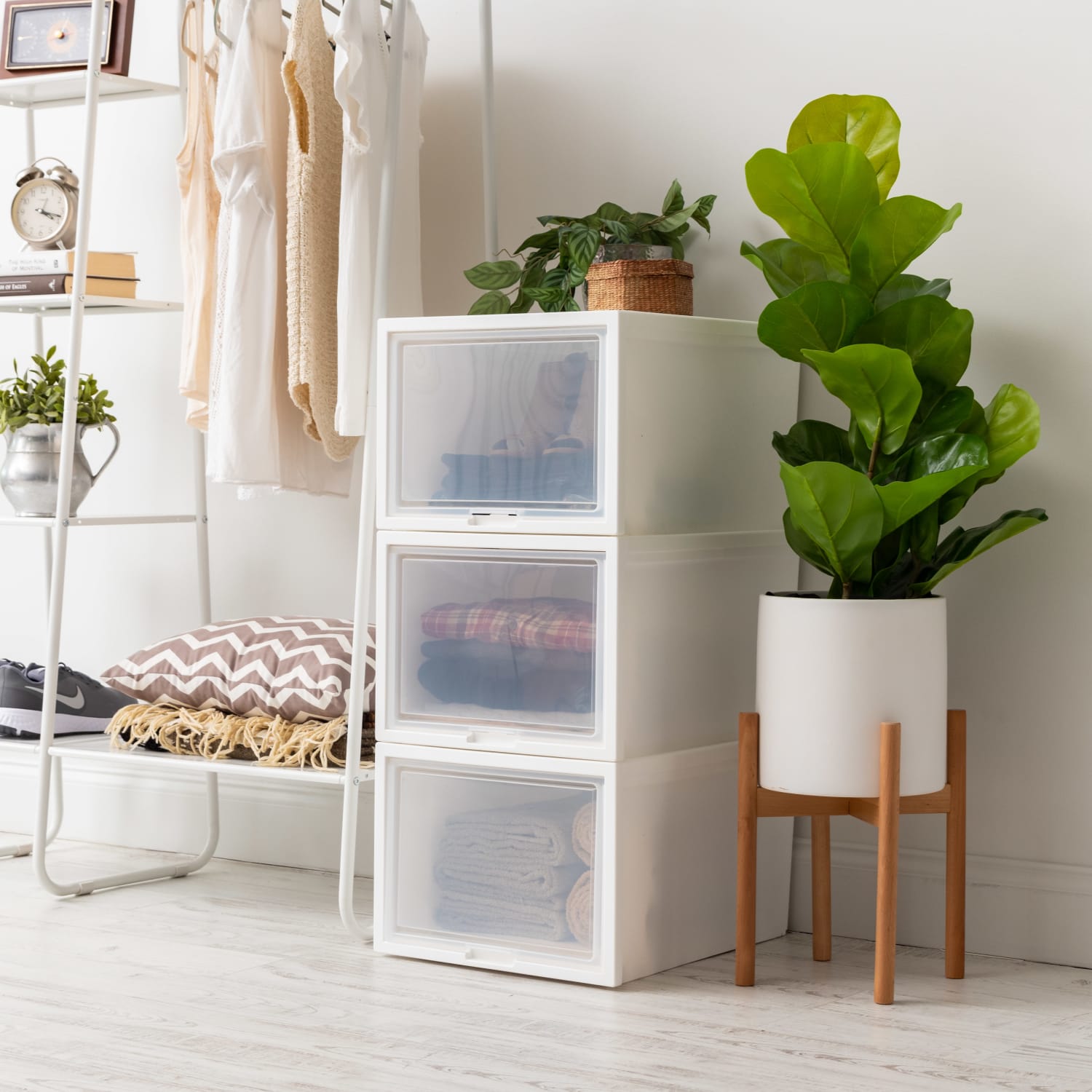Iris Storage Bins With Sliding Doors, 14-1/4in x 16-1/8in, White, Set Of 3 Bins - Image 5
