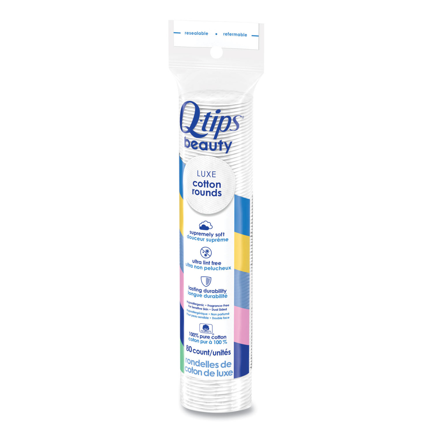 Q-tips Beauty Rounds, 80 Count, 12 Packs/Carton - Image 3