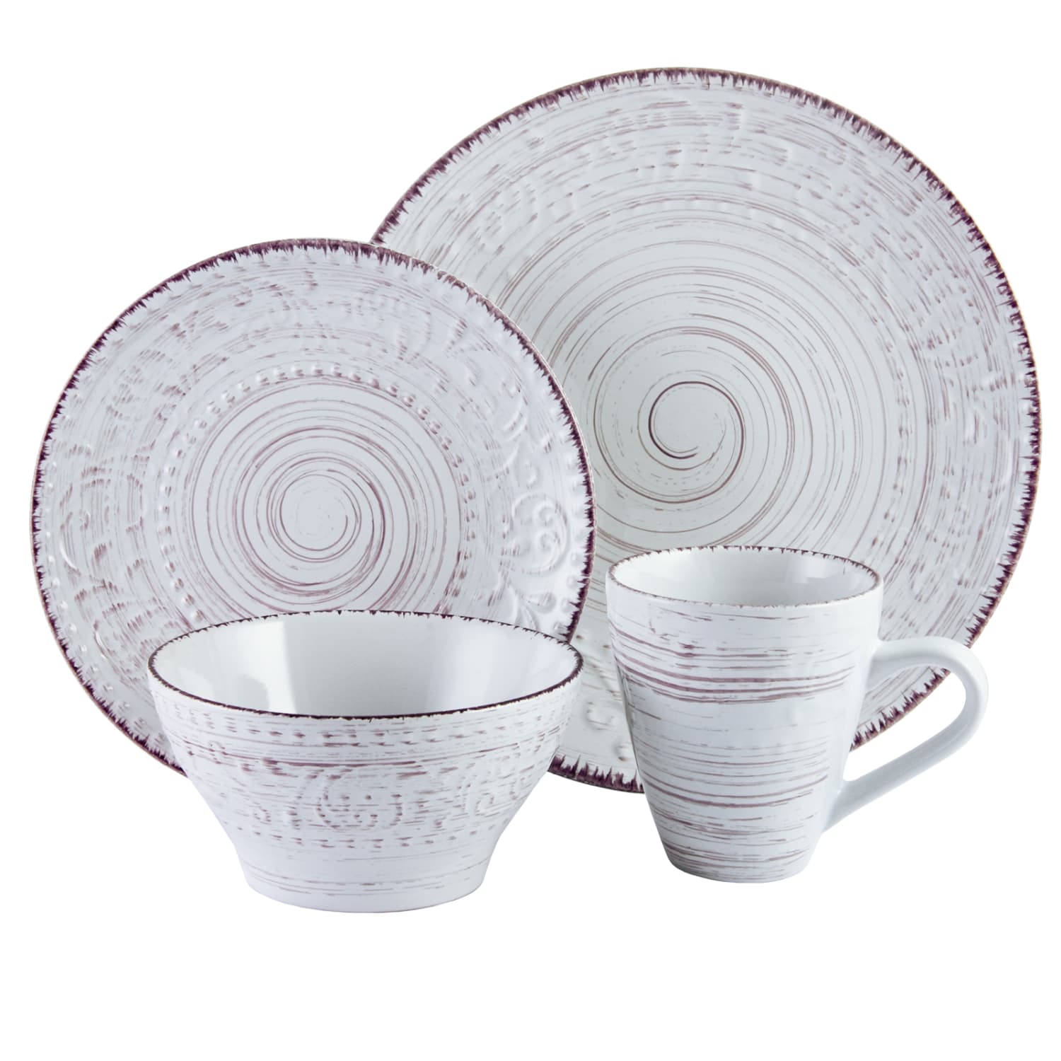 Elama 16-Piece Stoneware Dinnerware Set, Malibu Sands - Image 3