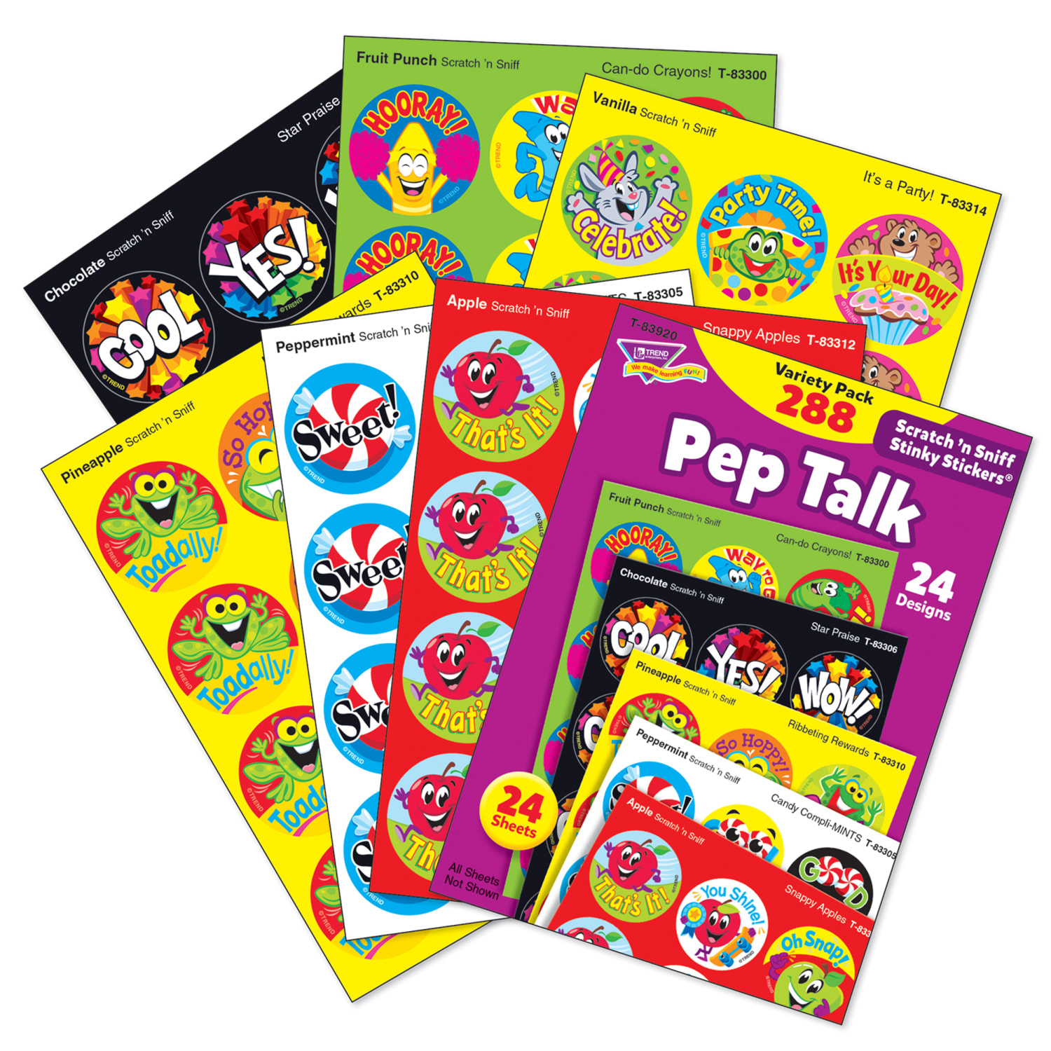 Trend Stinky Stickers, 1in, Pep Talk, 288 Stickers Per Pack, Set Of 2 Packs - Image 3