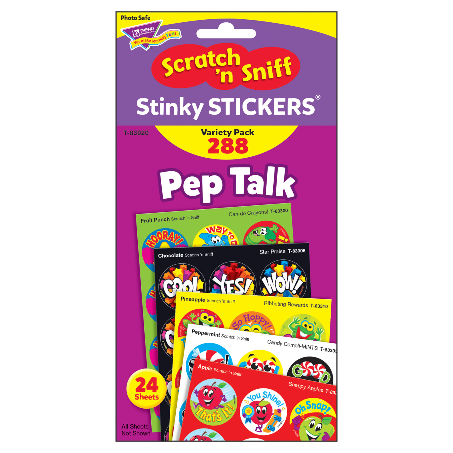 Trend Stinky Stickers, 1in, Pep Talk, 288 Stickers Per Pack, Set Of 2 Packs - Image 4