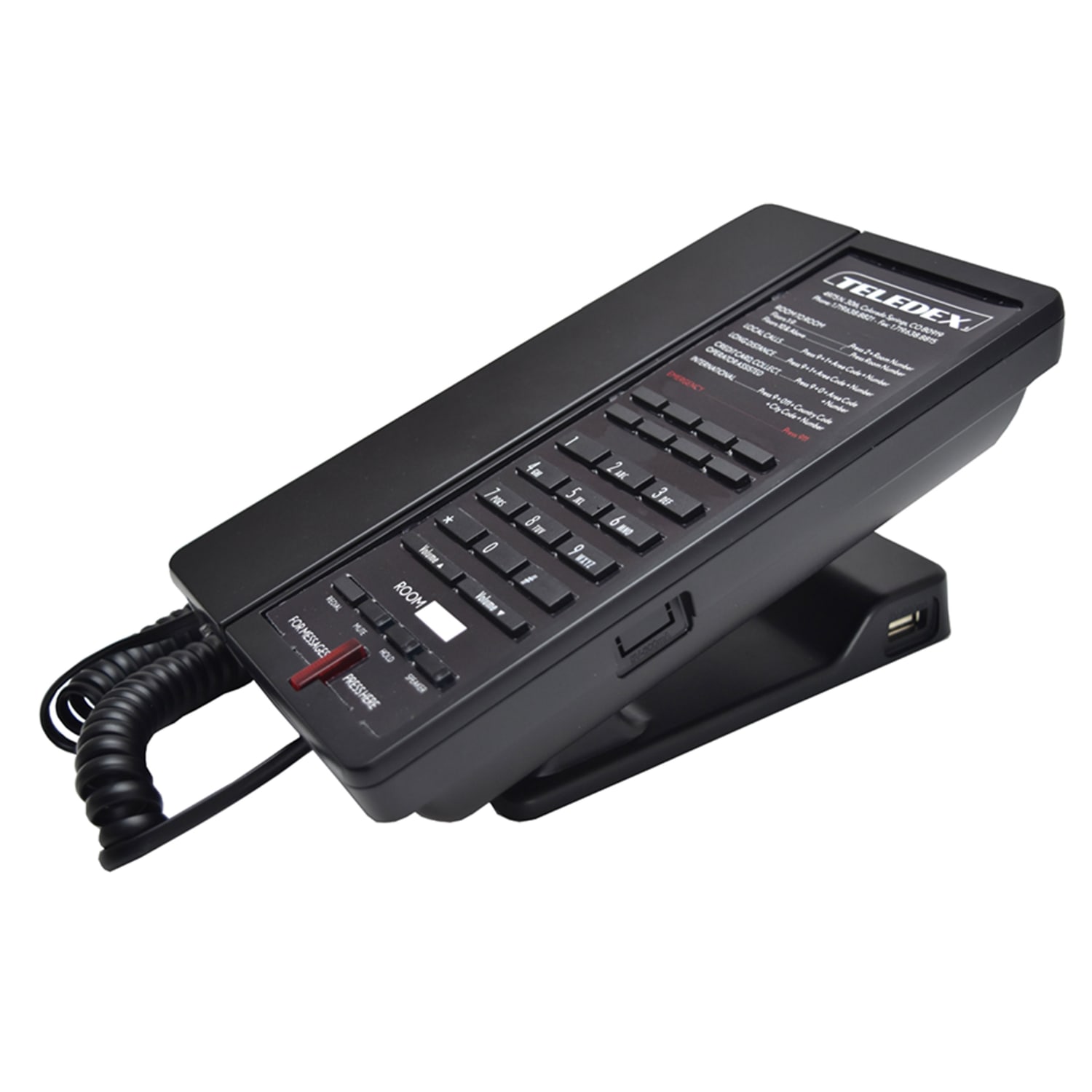 Teledex E-Series Corded Phone, Black, EA011000S08D