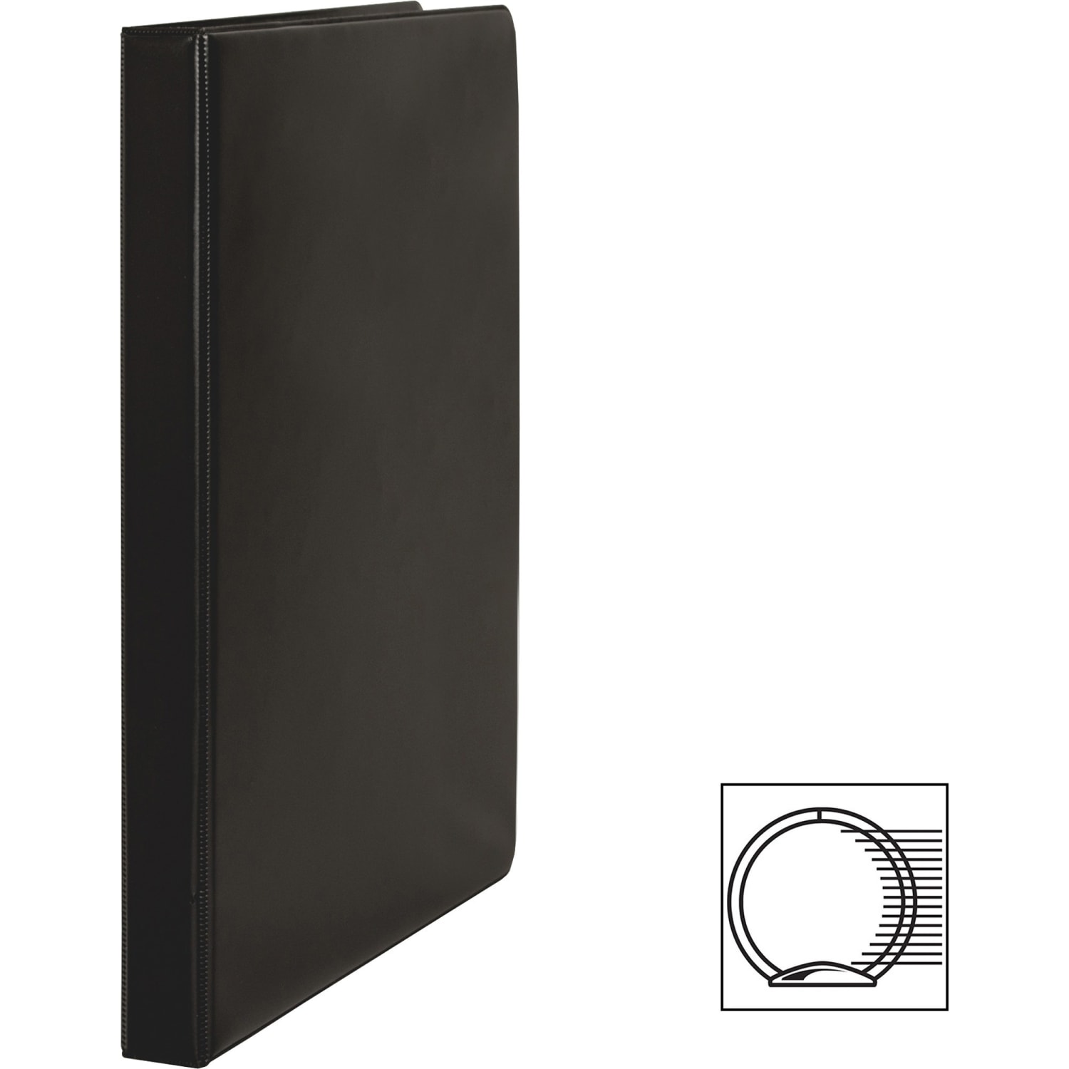 Business Source Basic Round Ring Binders, 1/2in Ring, 8 1/2in x 11in, Black, Pack Of 4 - Image 4